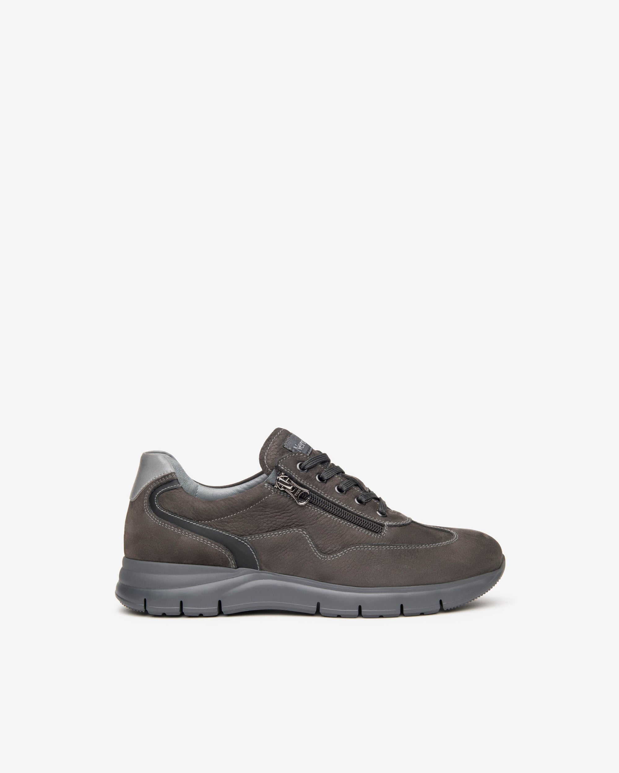 Nero Giardini Sneakers baskets cuir homme nubuck zip
