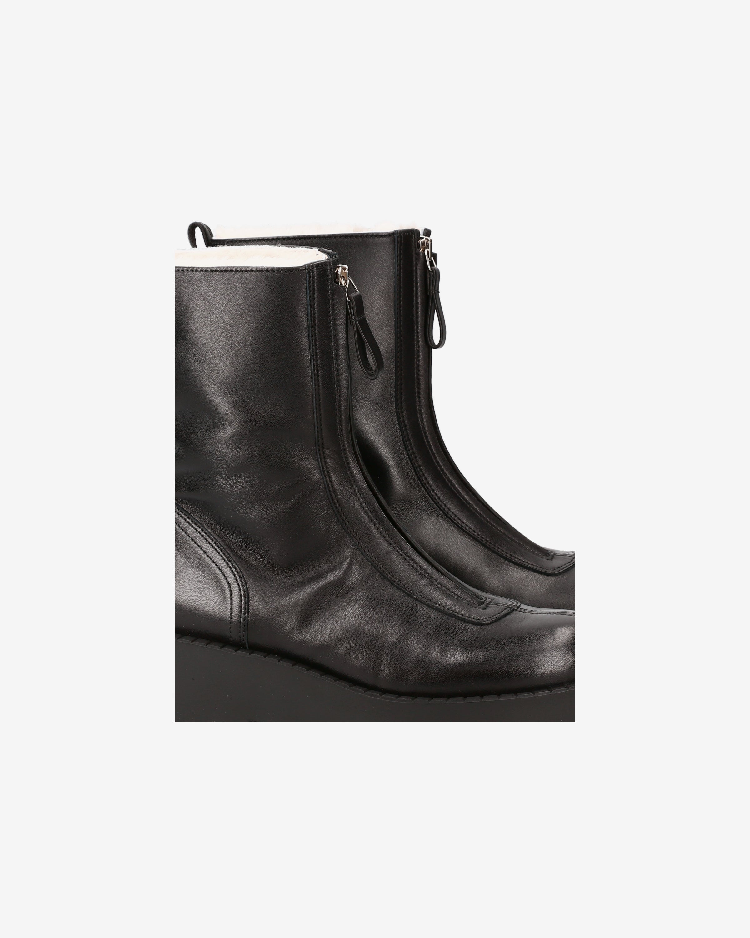 Premiata Boots bottines cuir noir plateforme zip