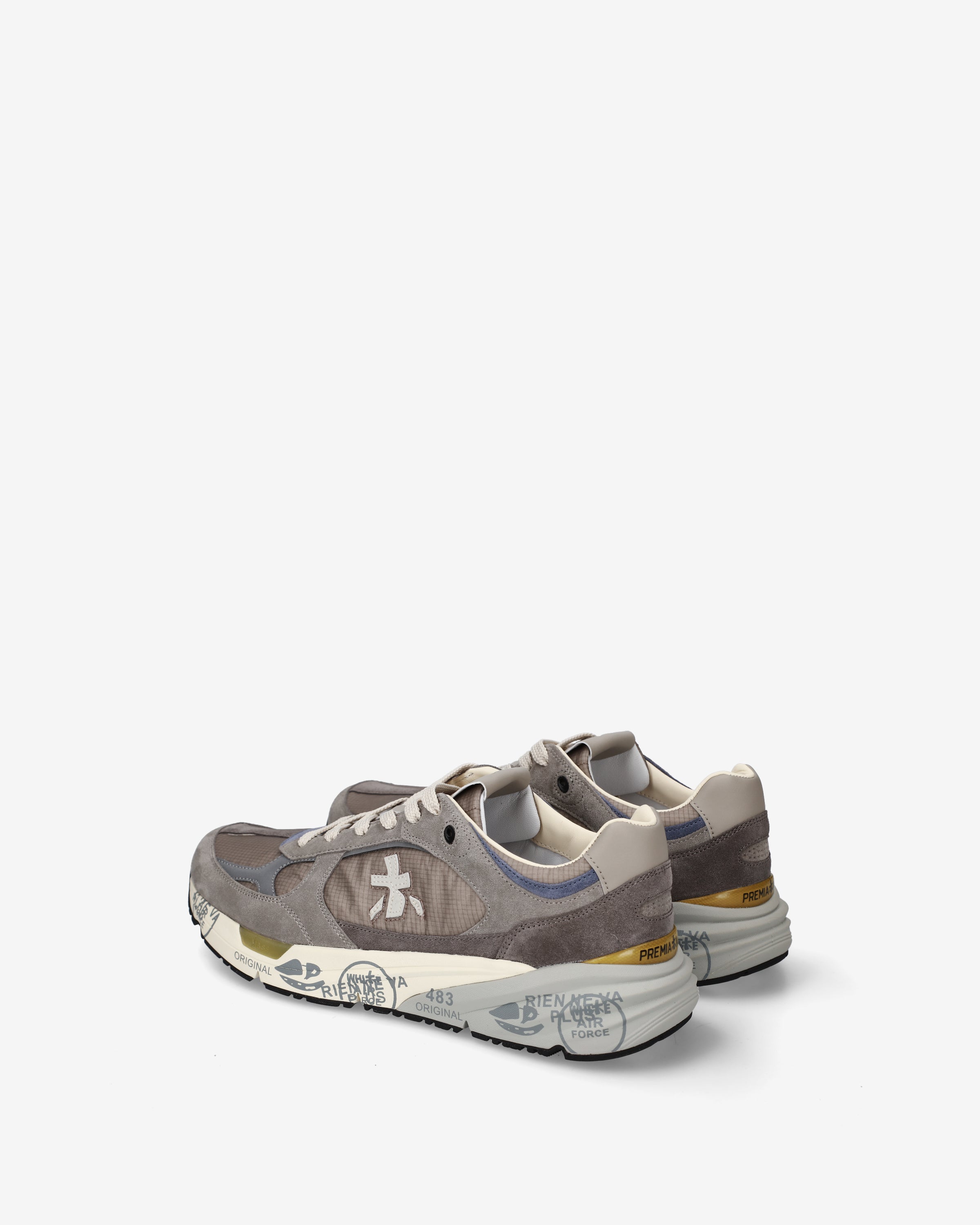 Premiata Mase25 8429 baskets gris clair daim technique