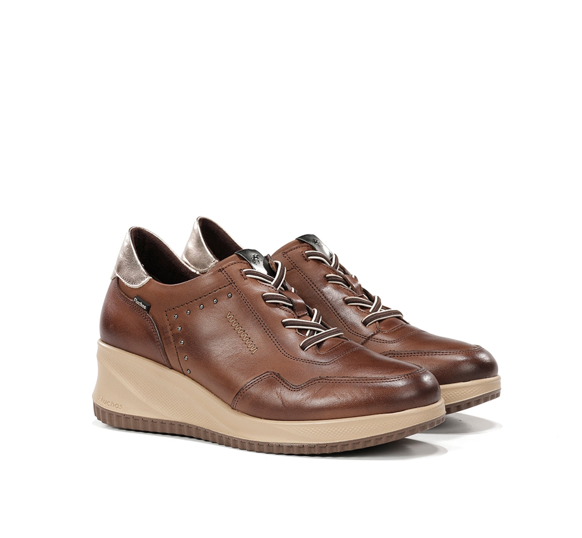Fluchos Novax F2545 baskets marron femme compensées