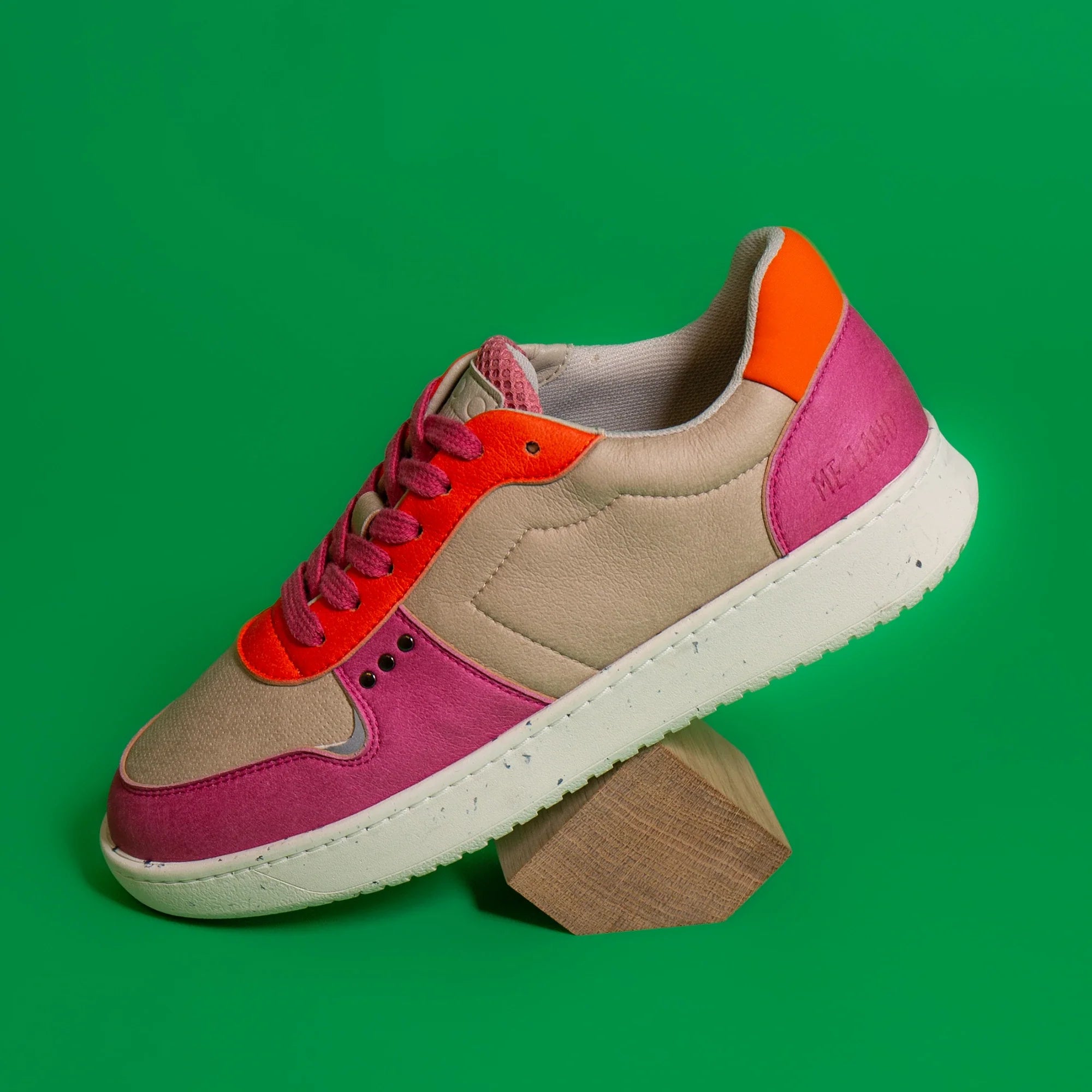 Me.Land Evan baskets vegan beige rose orange taille 38