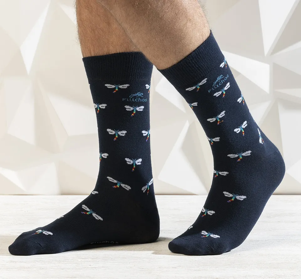 Fluchos CA0009 chaussettes longues libellules homme