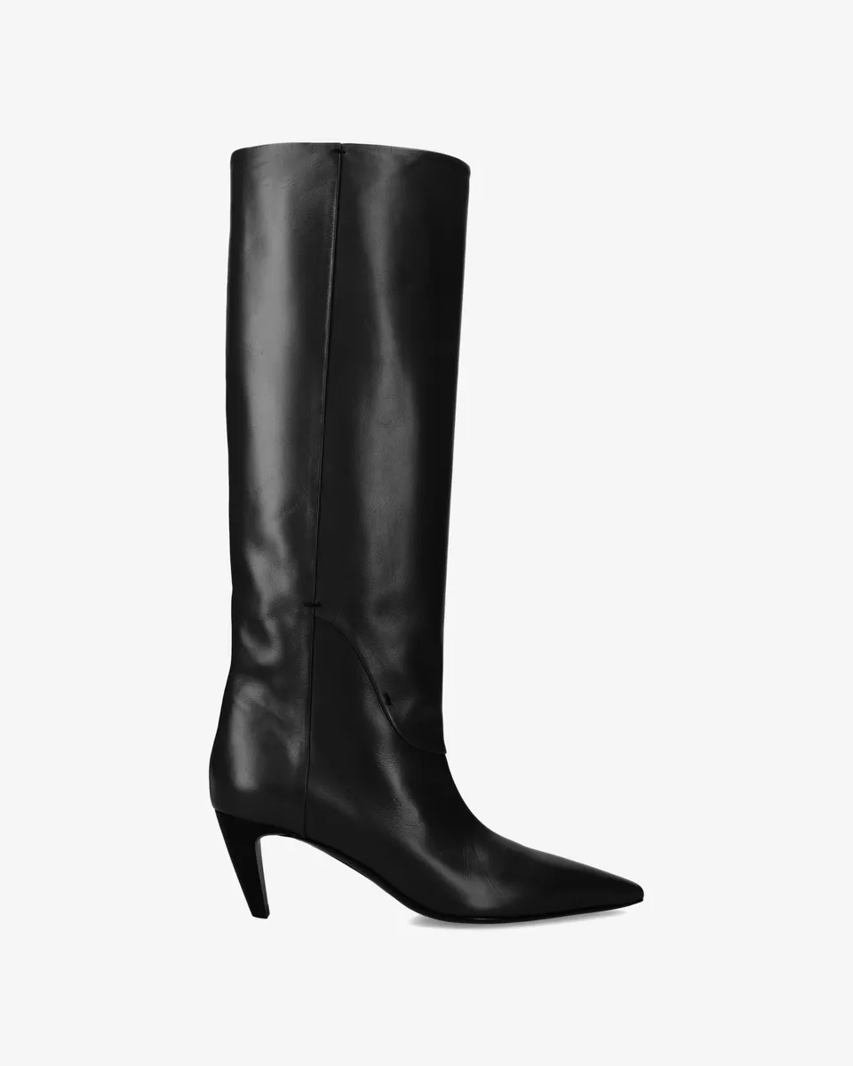 Premiata bottines cuir noir talon 70 mm femme