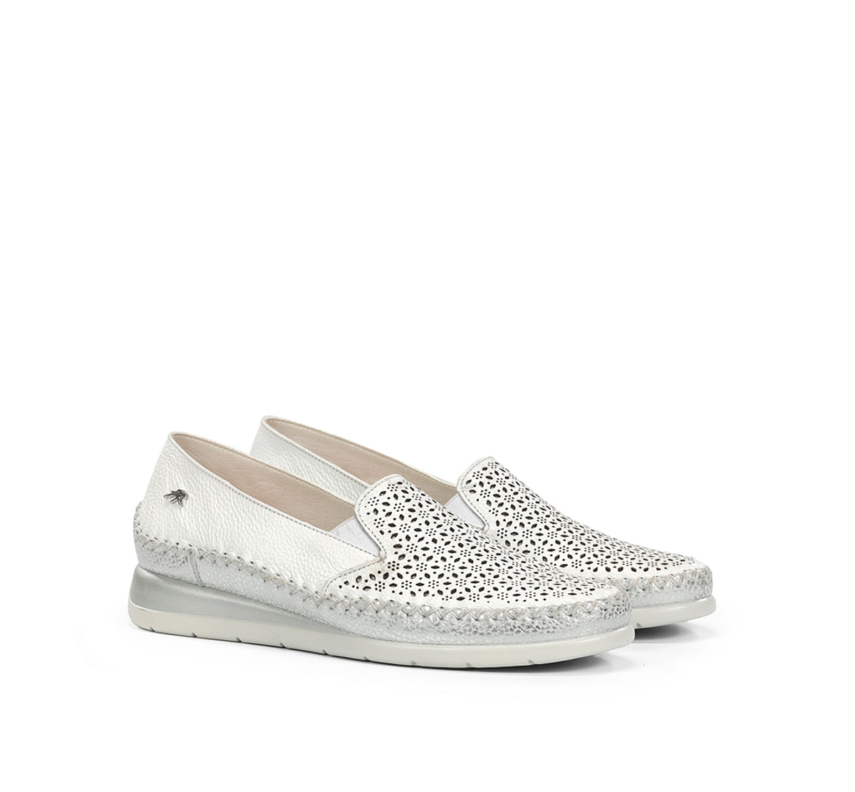 Fluchos Sella F2144 slip on blanc femme compensé