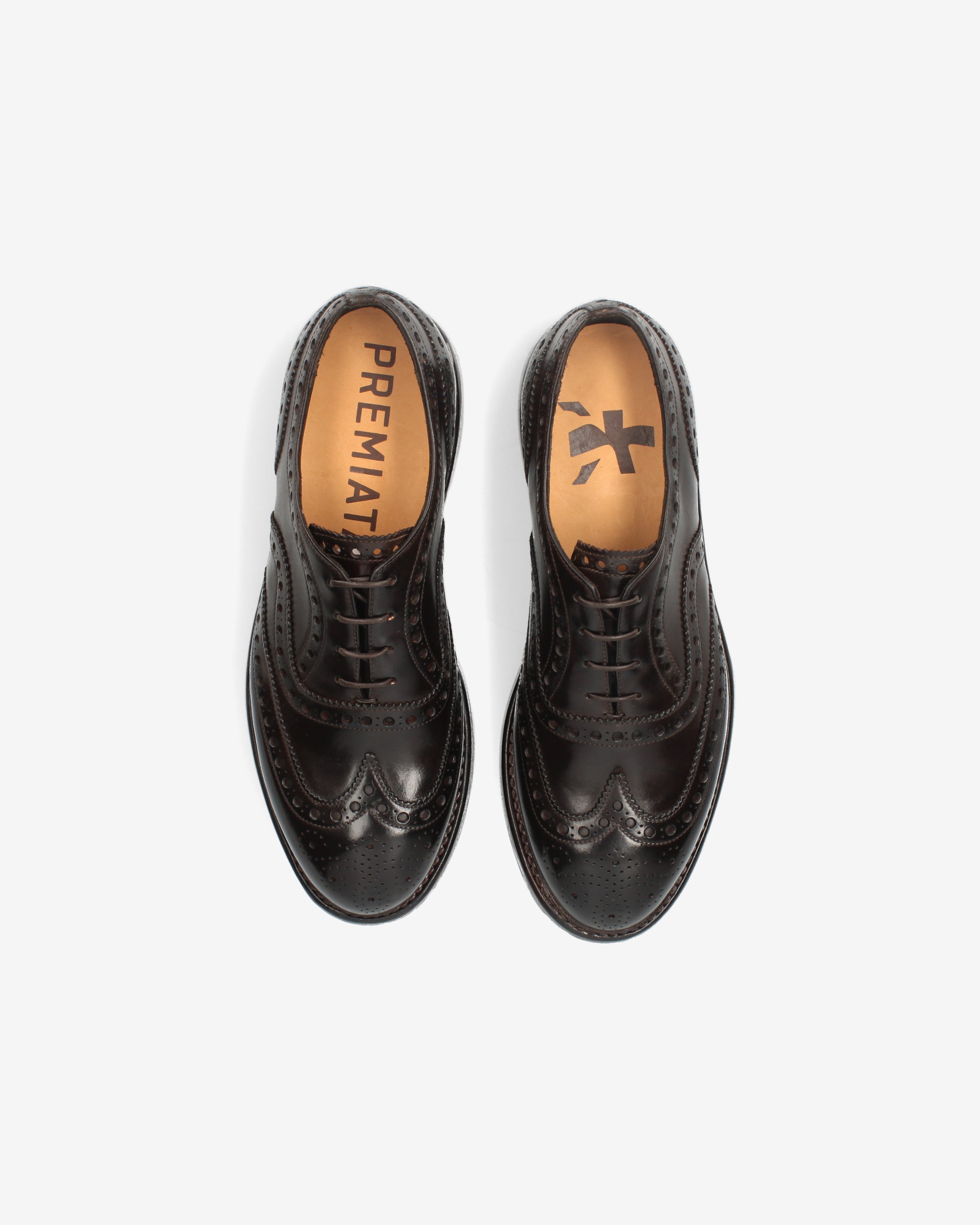 Premiata Oxford Brogue derby cuir cordovan noir