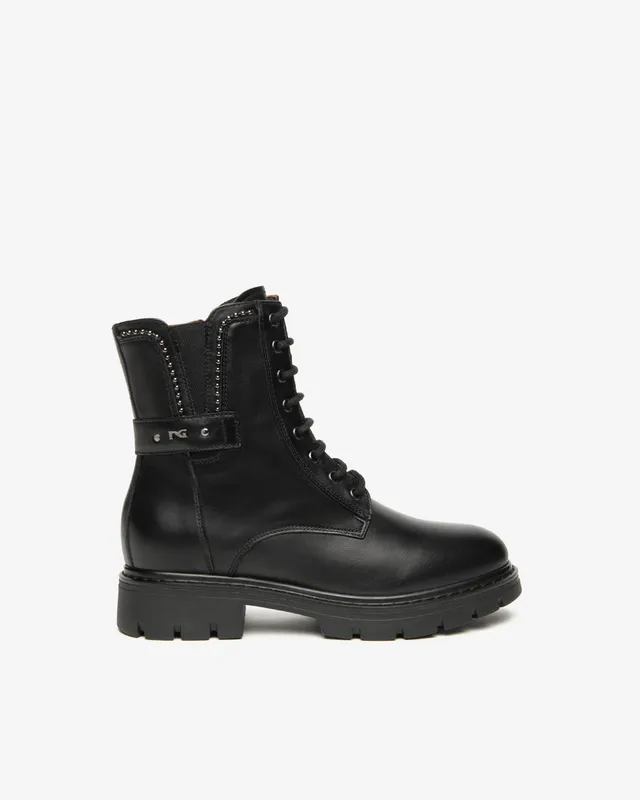 Nero Giardini Combat Boots cuir femme rangers hiver