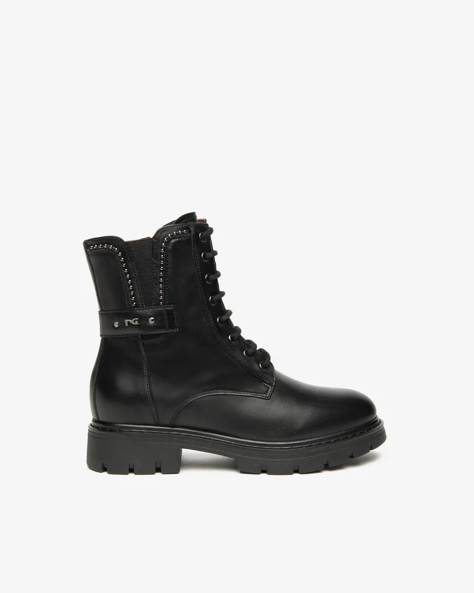 Nero Giardini Combat Boots cuir femme rangers hiver