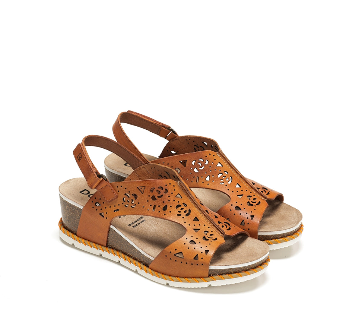 Dorking by Fluchos Gold D9319 sandale orange compensée