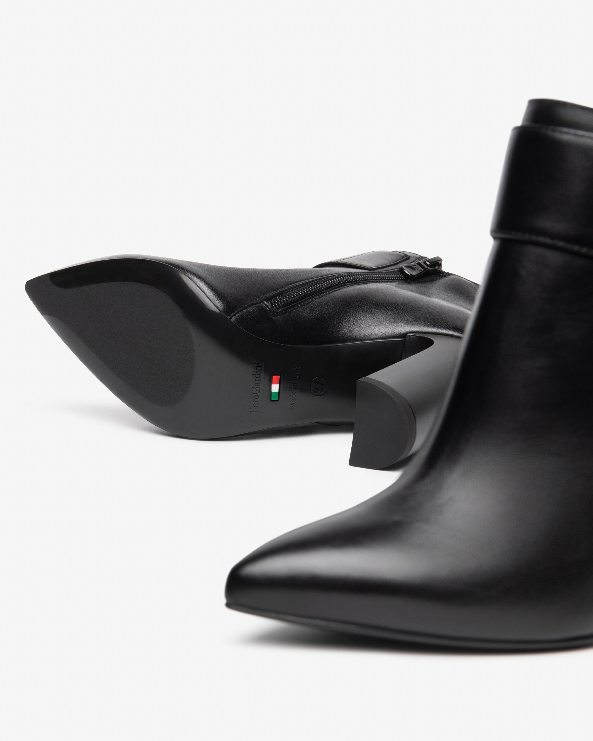 Nero Giardini Ankle Booties bottines cuir boucle talon 9,5 cm