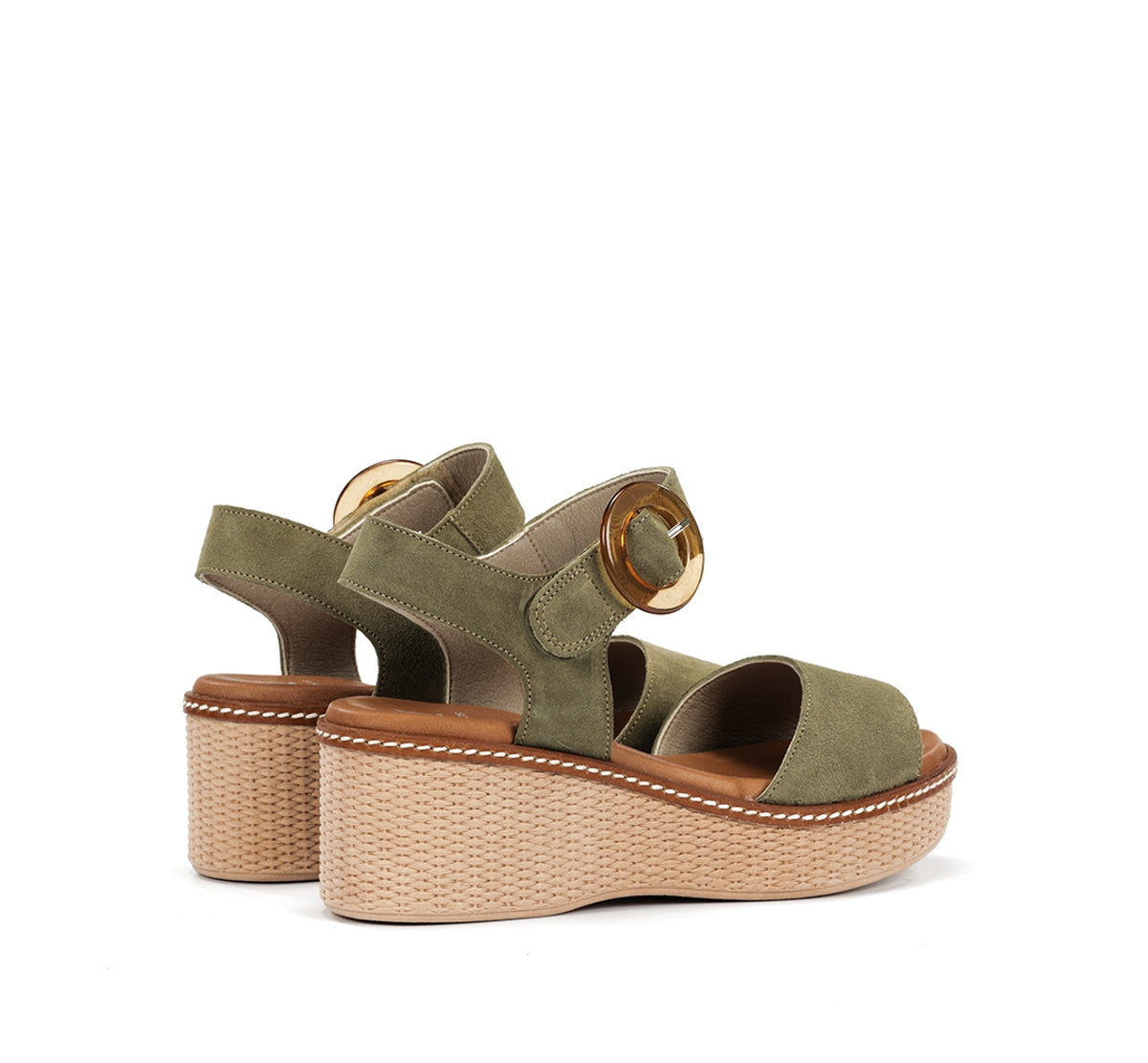 Dorking Nido D9450 sandale vert femme compensée