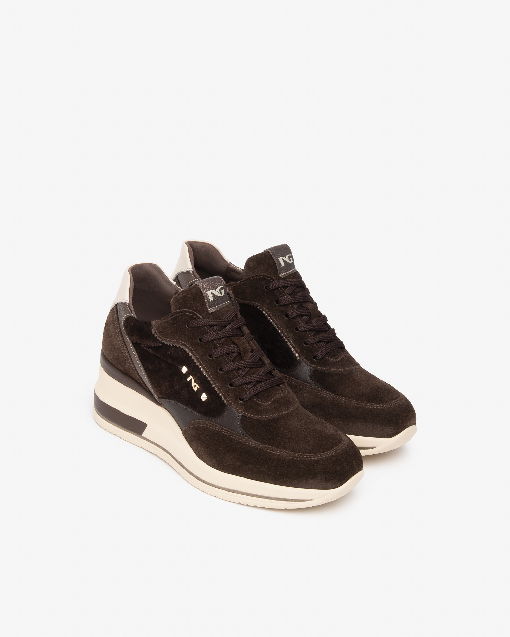 Nero Giardini Sneakers baskets compensées cuir doré 38