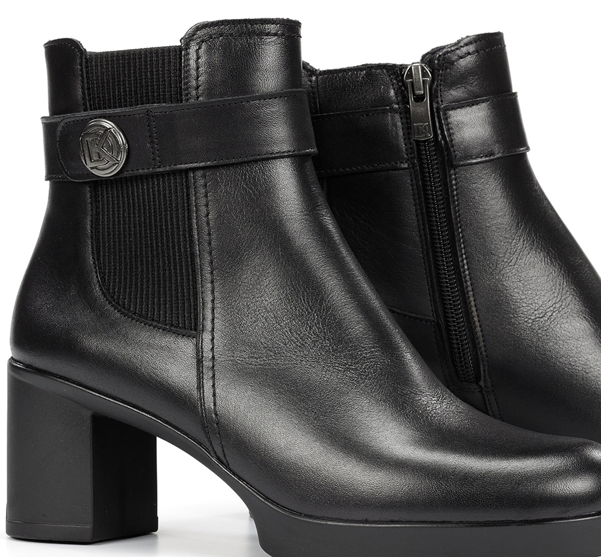 Dorking Elite D9422 Bottine Noire Femme Plateforme