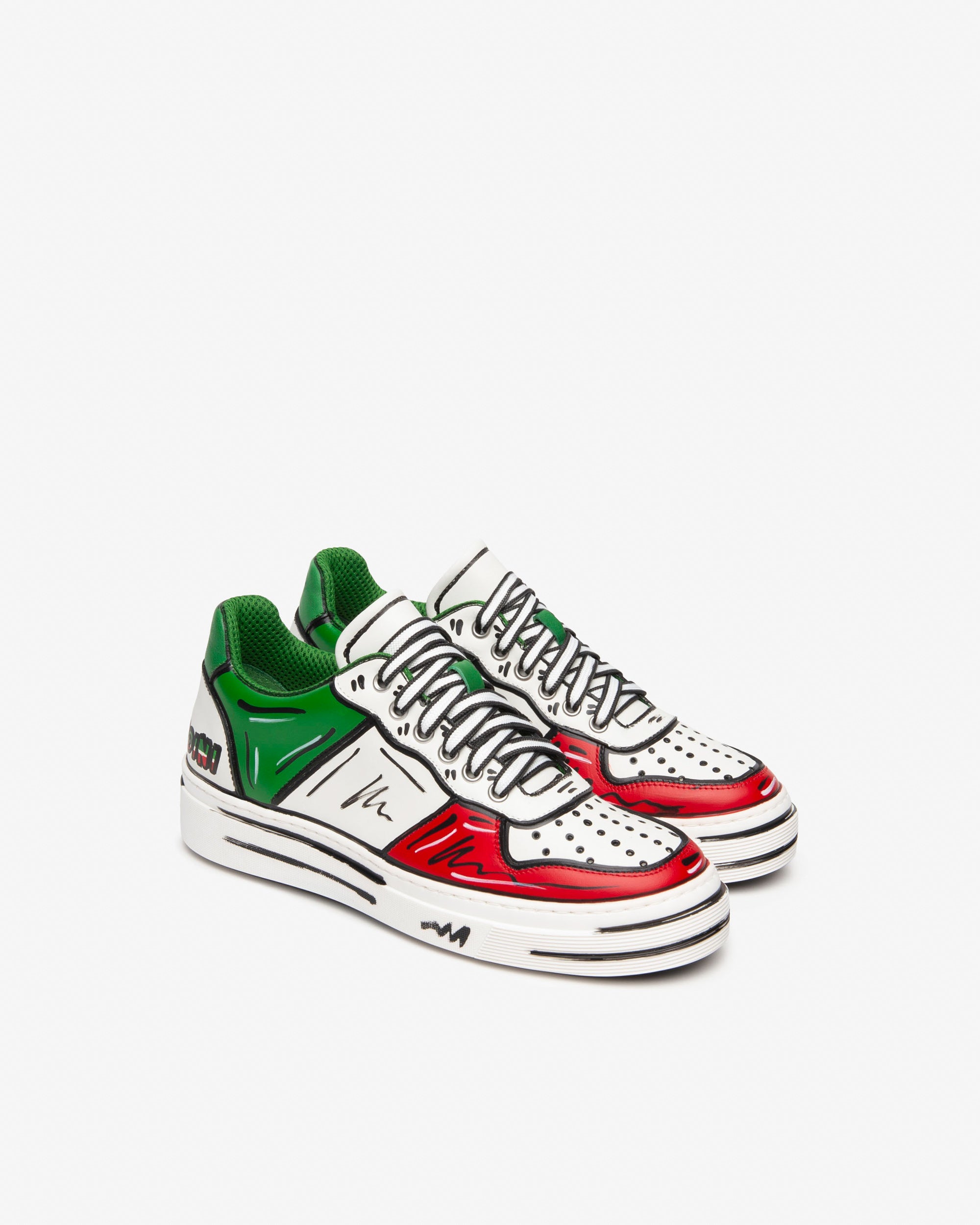 Nero Giardini Sneakers baskets cuir femme drapeau Italie