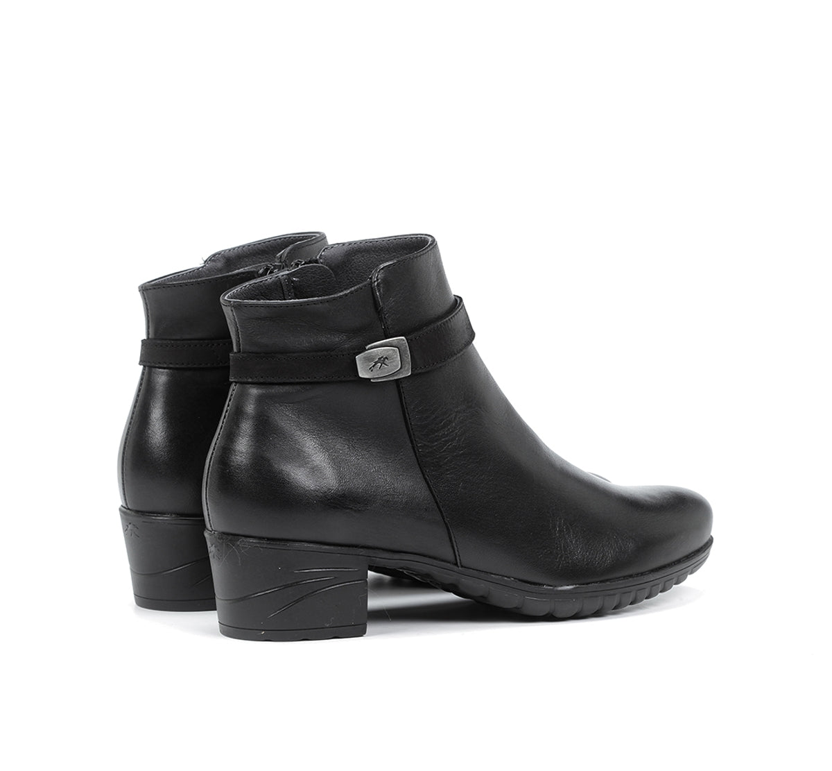 Fluchos Charis F0937 bottines noires cuir femme talon moyen