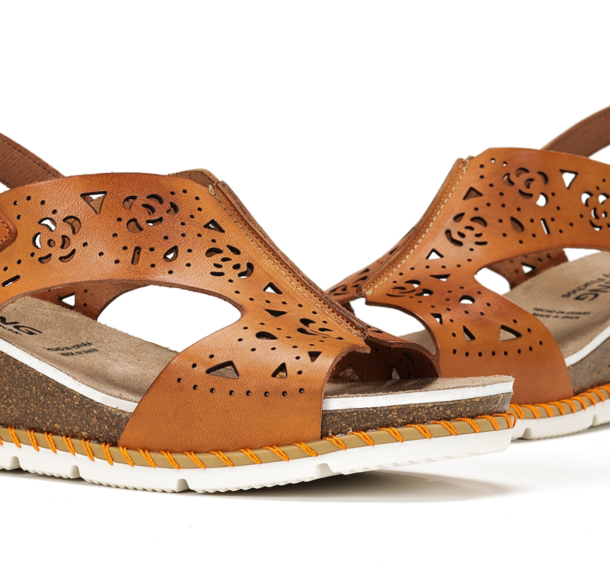 Dorking by Fluchos Gold D9319 sandale orange compensée
