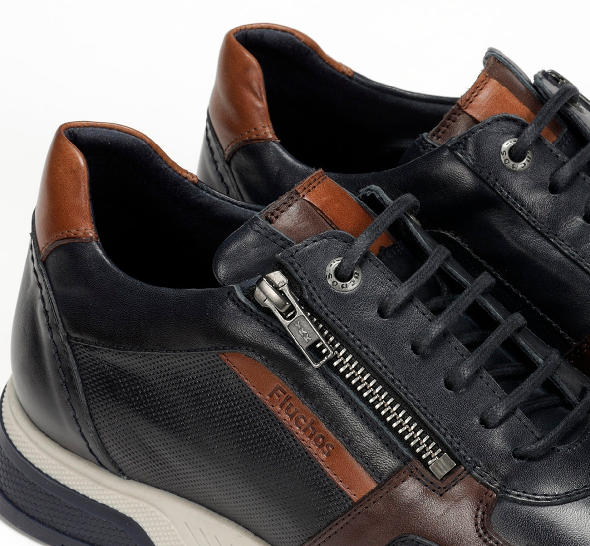 Fluchos Louis F1600 baskets homme bleu cuir