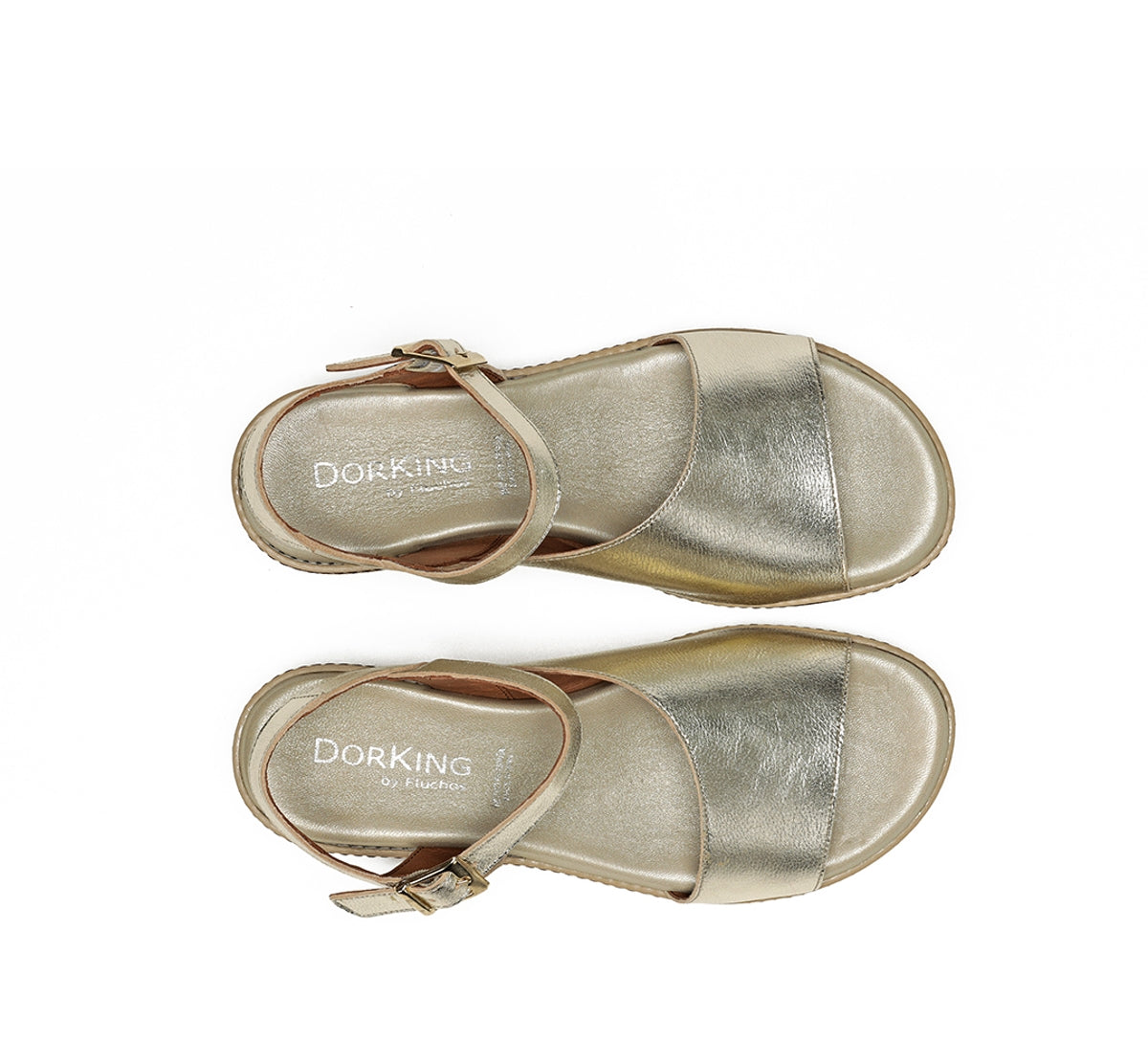 Dorking Espe D8771 sandale femme dorée cuir