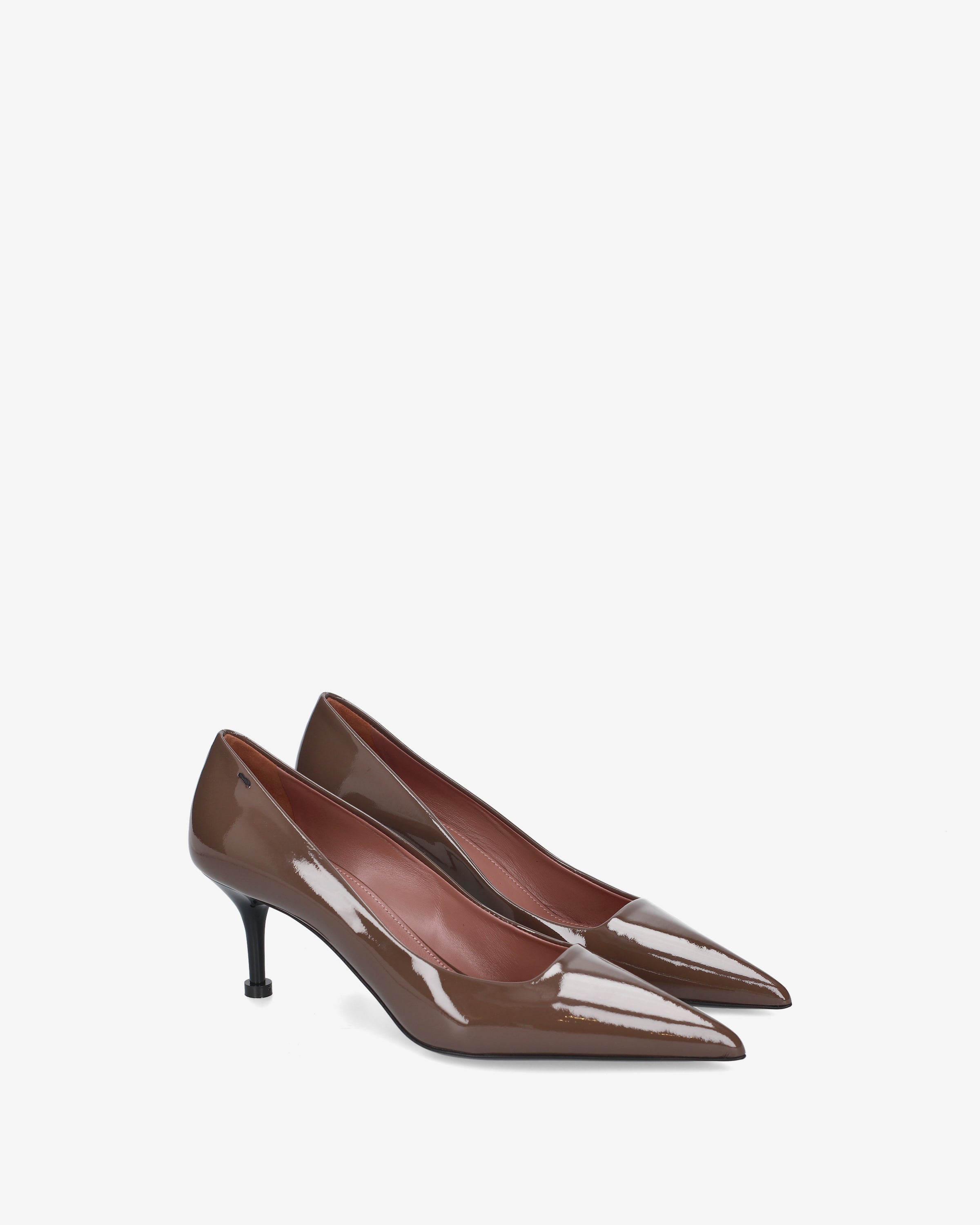 Premiata escarpins femme cuir verni marron talon 6 cm