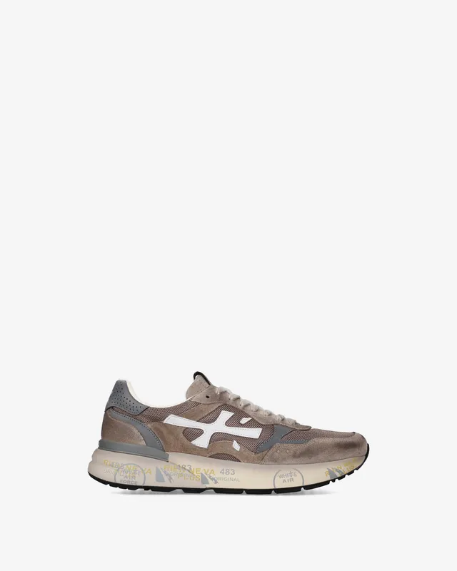 Premiata Mick 8118 baskets taupe daim et mesh