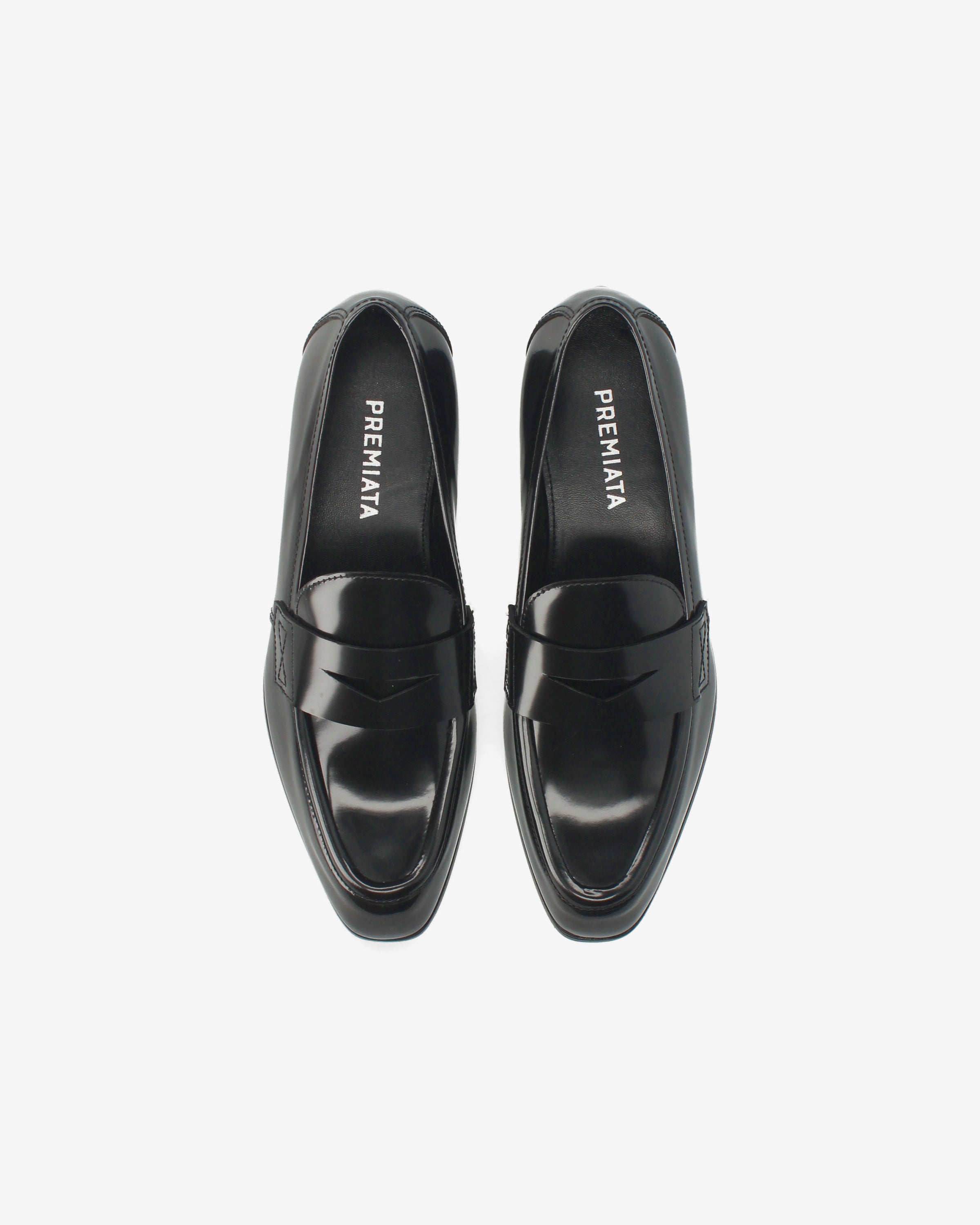 Premiata Mocassins cuir noir vernis femme