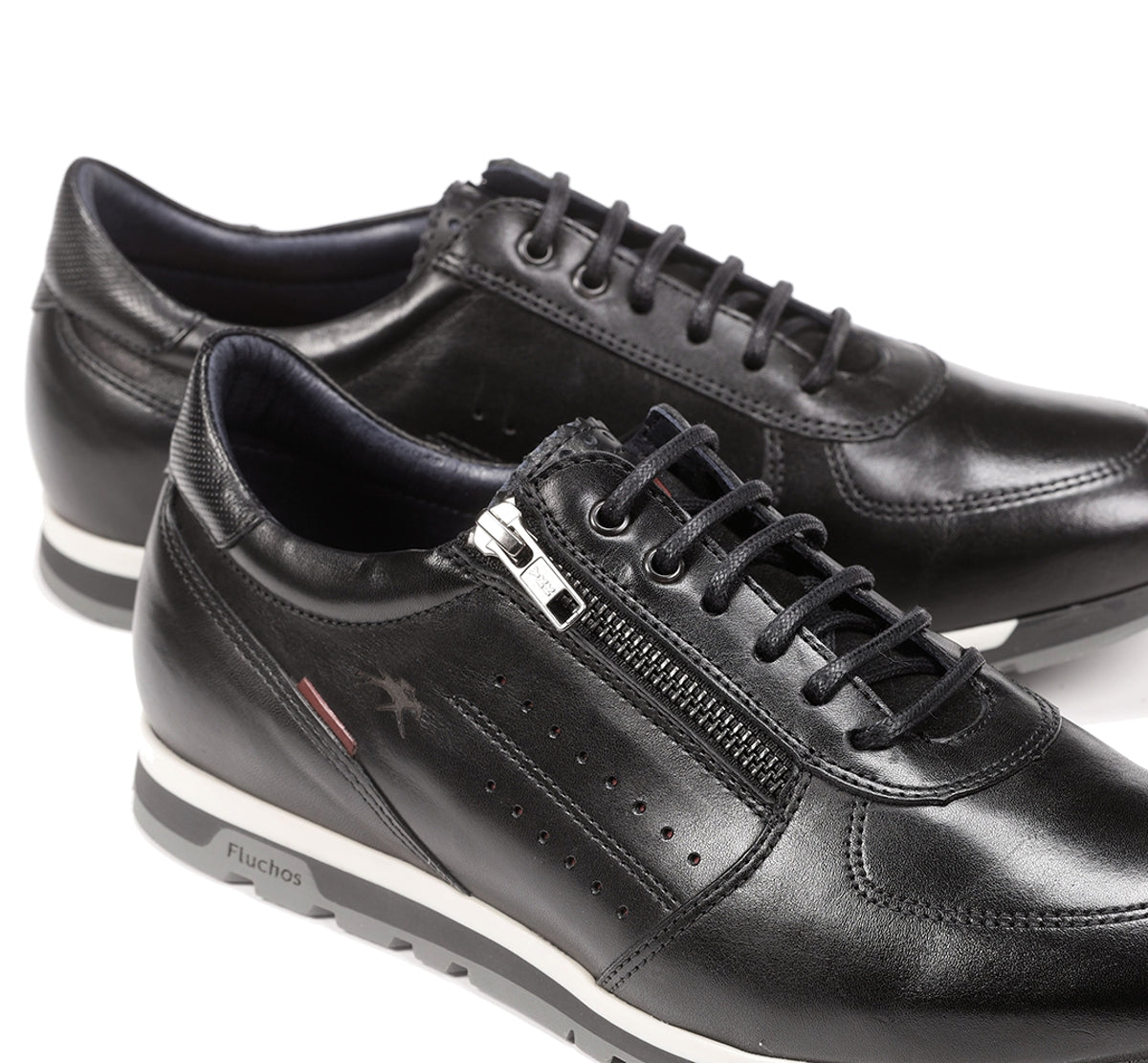 Fluchos Sander F0928 baskets homme noir cuir confort