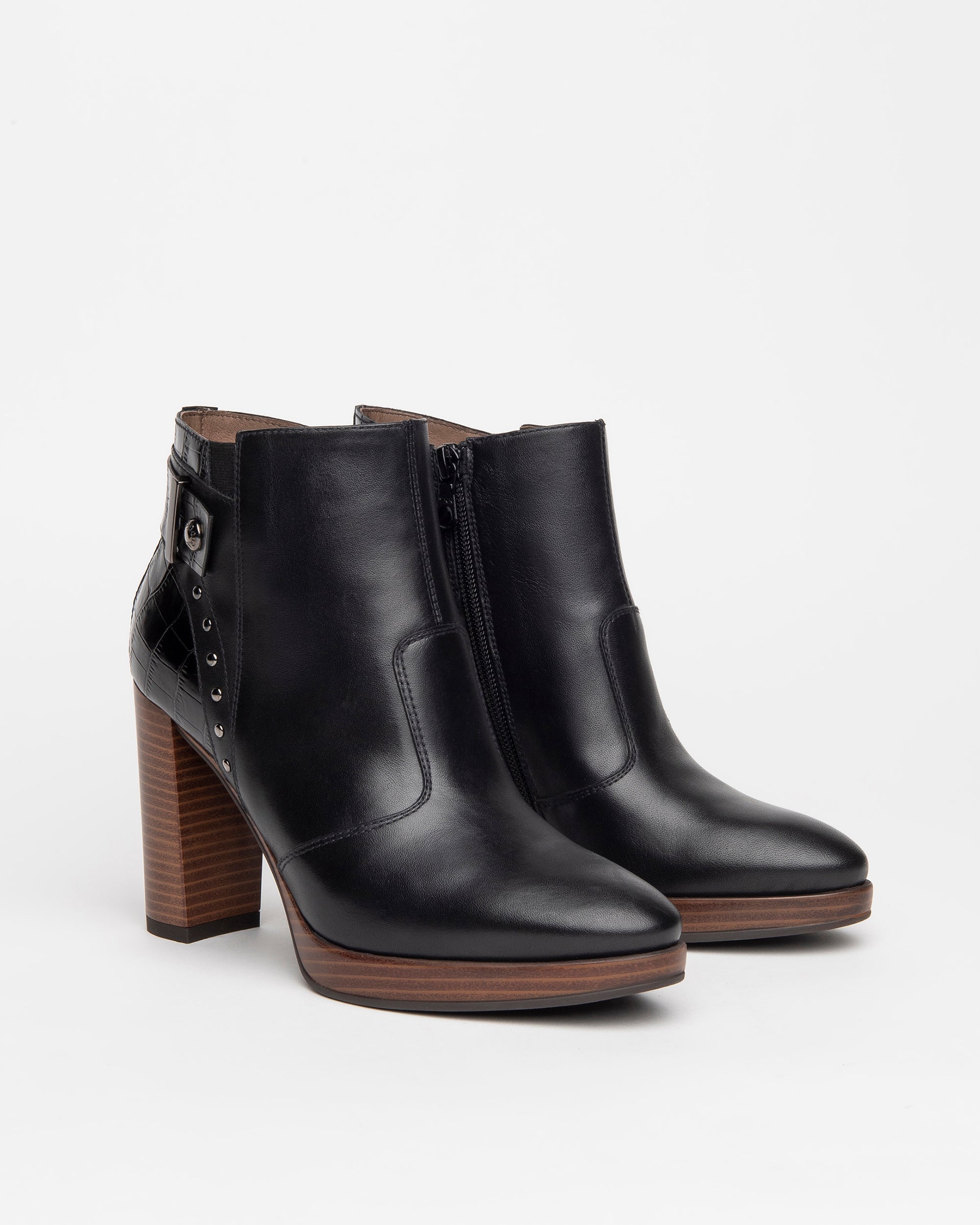 Nero Giardini Boots Bottines Femme Cuir Croco Talon 38