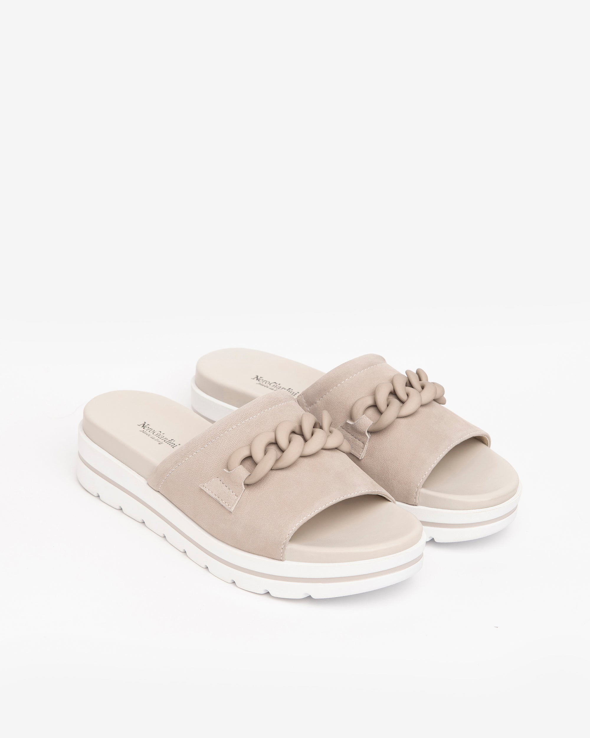 Nero Giardini Slippers mules cuir femme chaîne