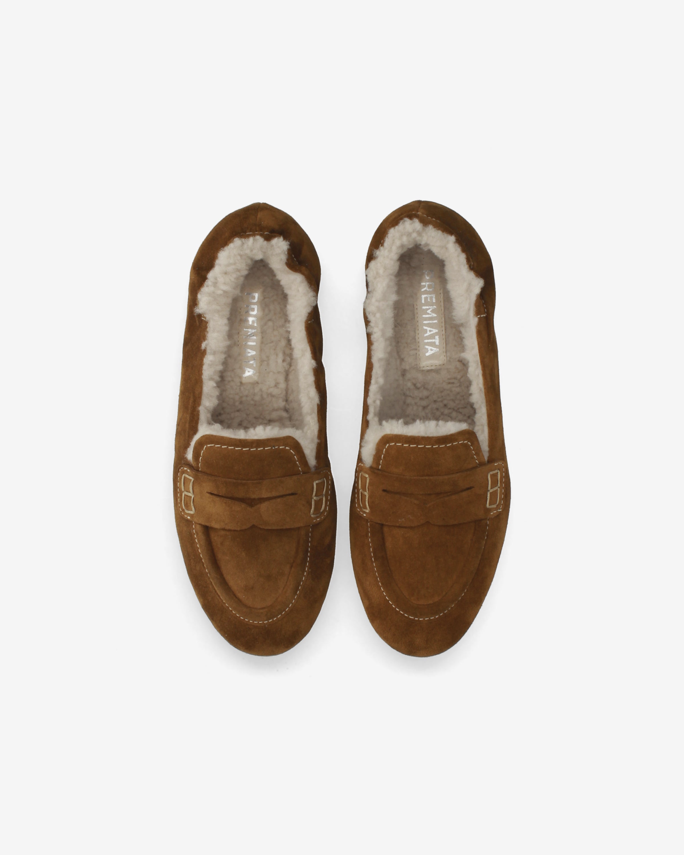 Premiata Pocket loafers cuir cognac fourrés