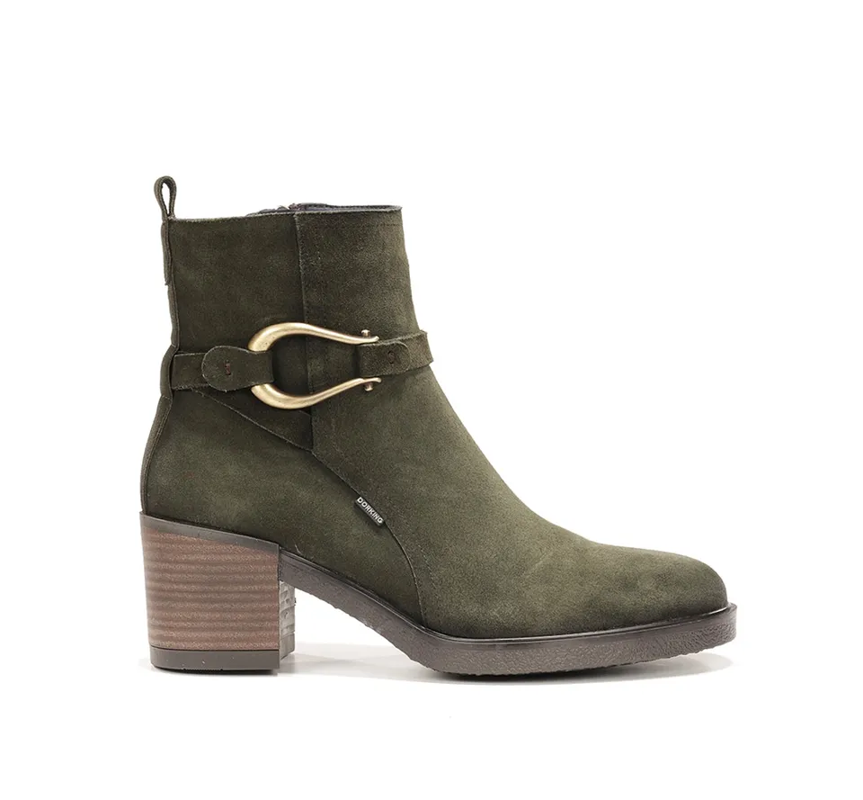 Dorking Aroma D9754 bottine vert femme cuir petit talon