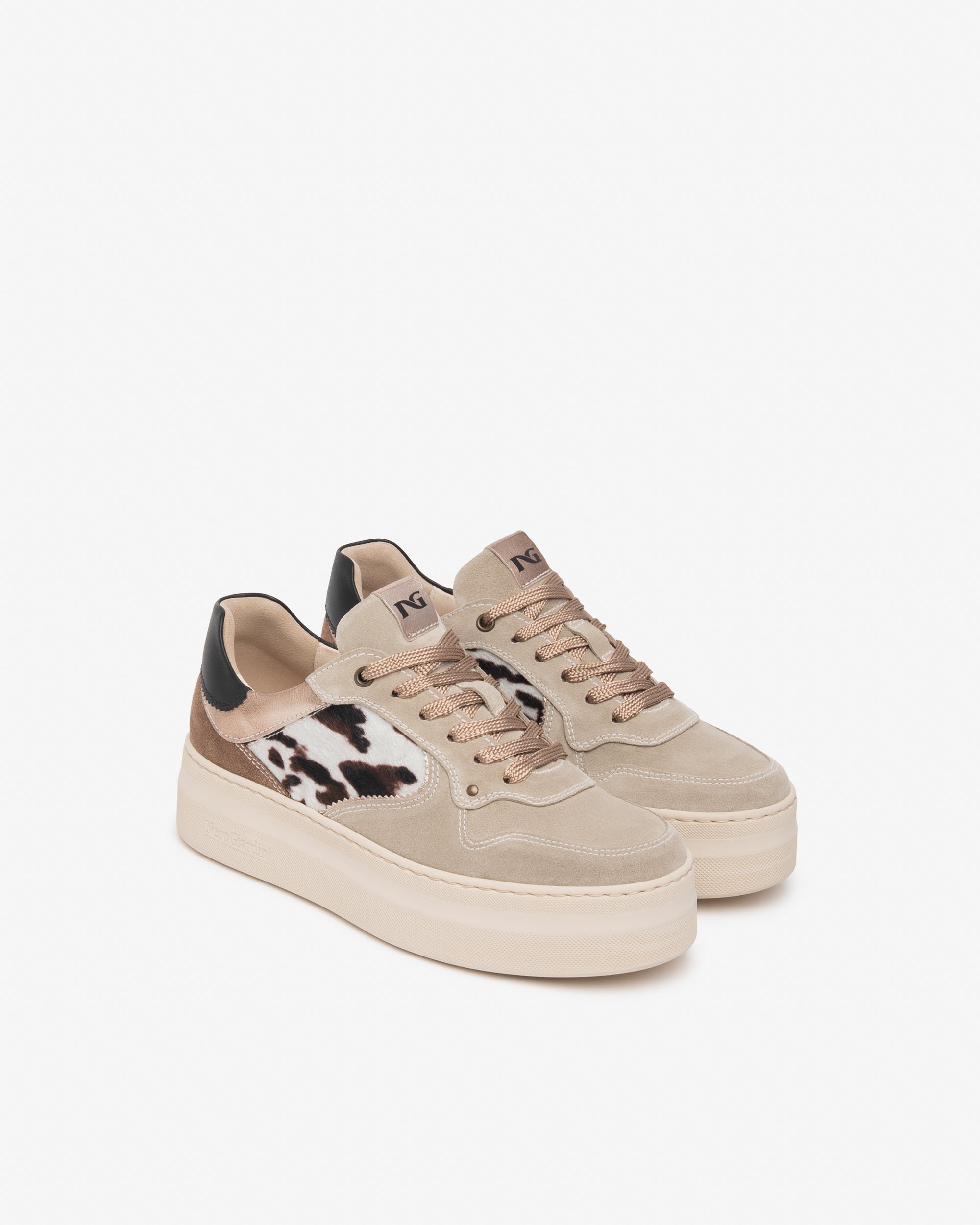 Nero Giardini Sneakers baskets plateforme daim léopard 38