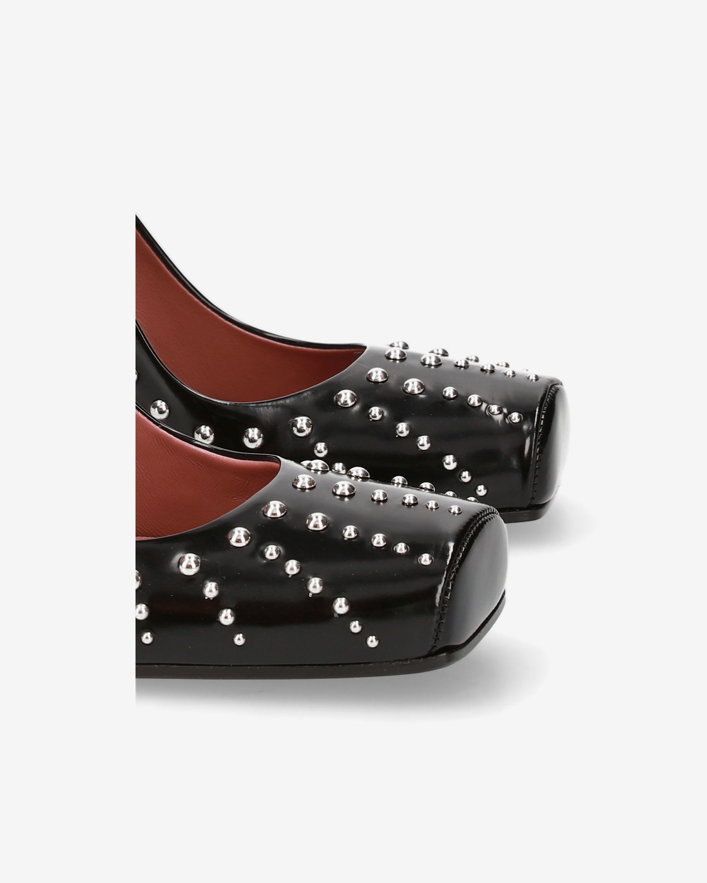 Premiata Escarpins cuir noir cloutés femme 100 mm