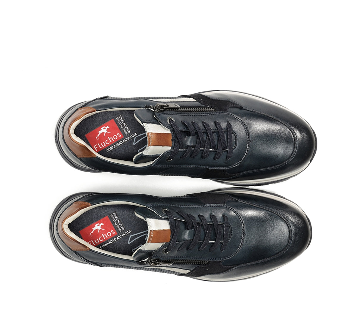 Fluchos Louis F1752 basket homme bleu cuir