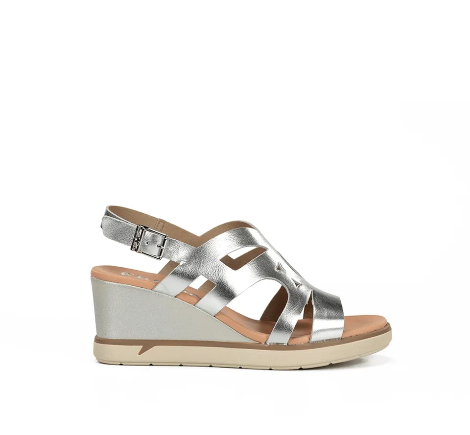 Fluchos Smash F1974 sandales argent femme compensé