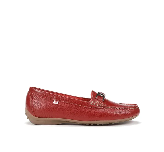 Fluchos Bruni F0804 Mocassins Rouge Cuir Femme
