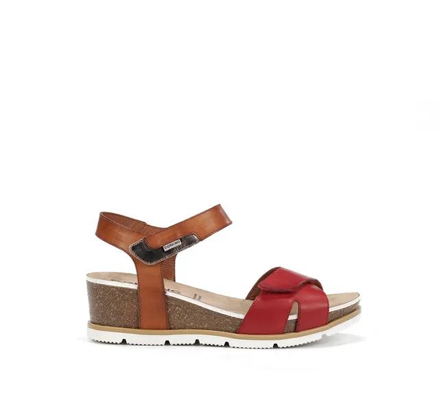 Fluchos Dorking Gold D9512 sandale rouge compensée