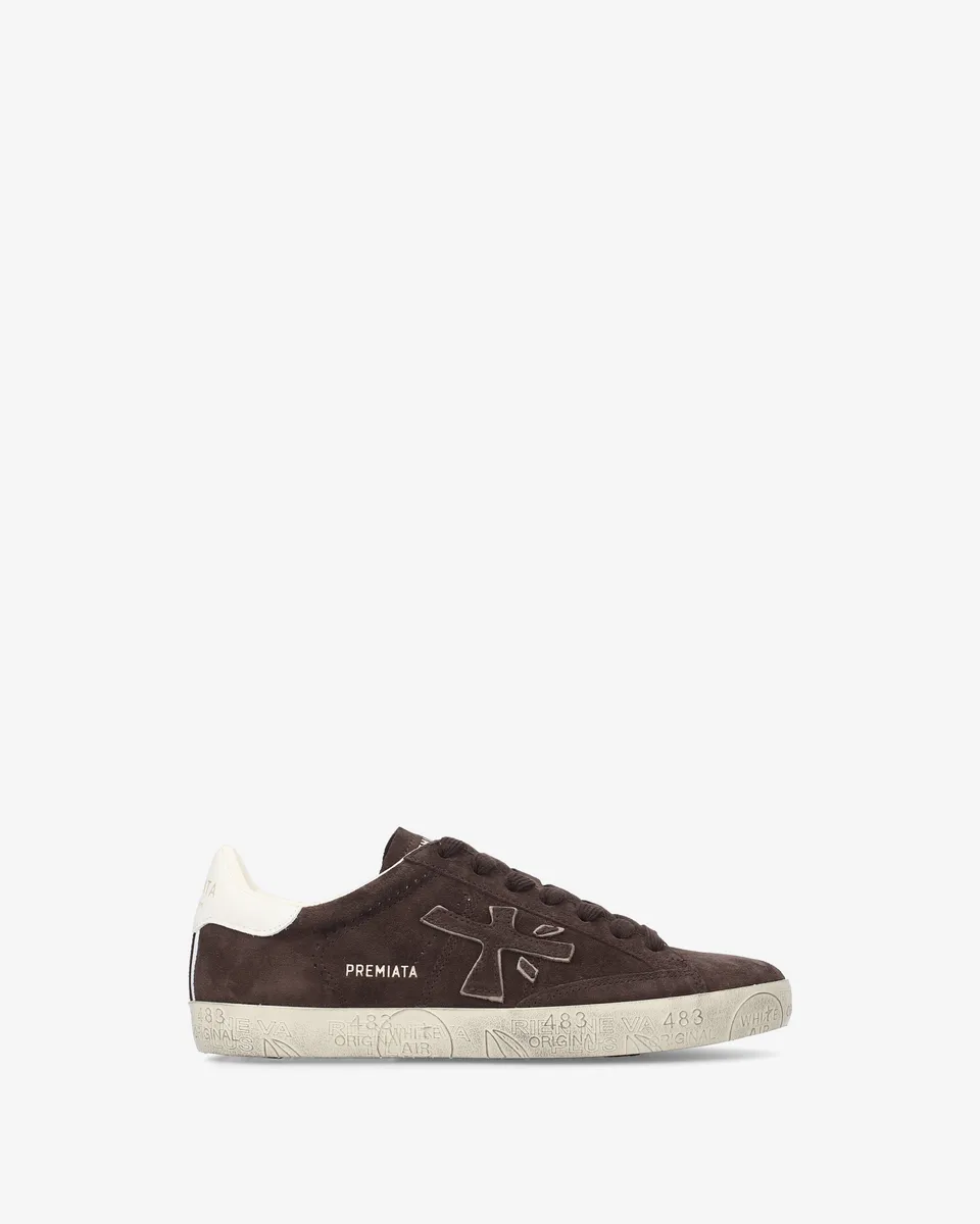 Premiata Steven 7897 baskets cuir homme marron foncé