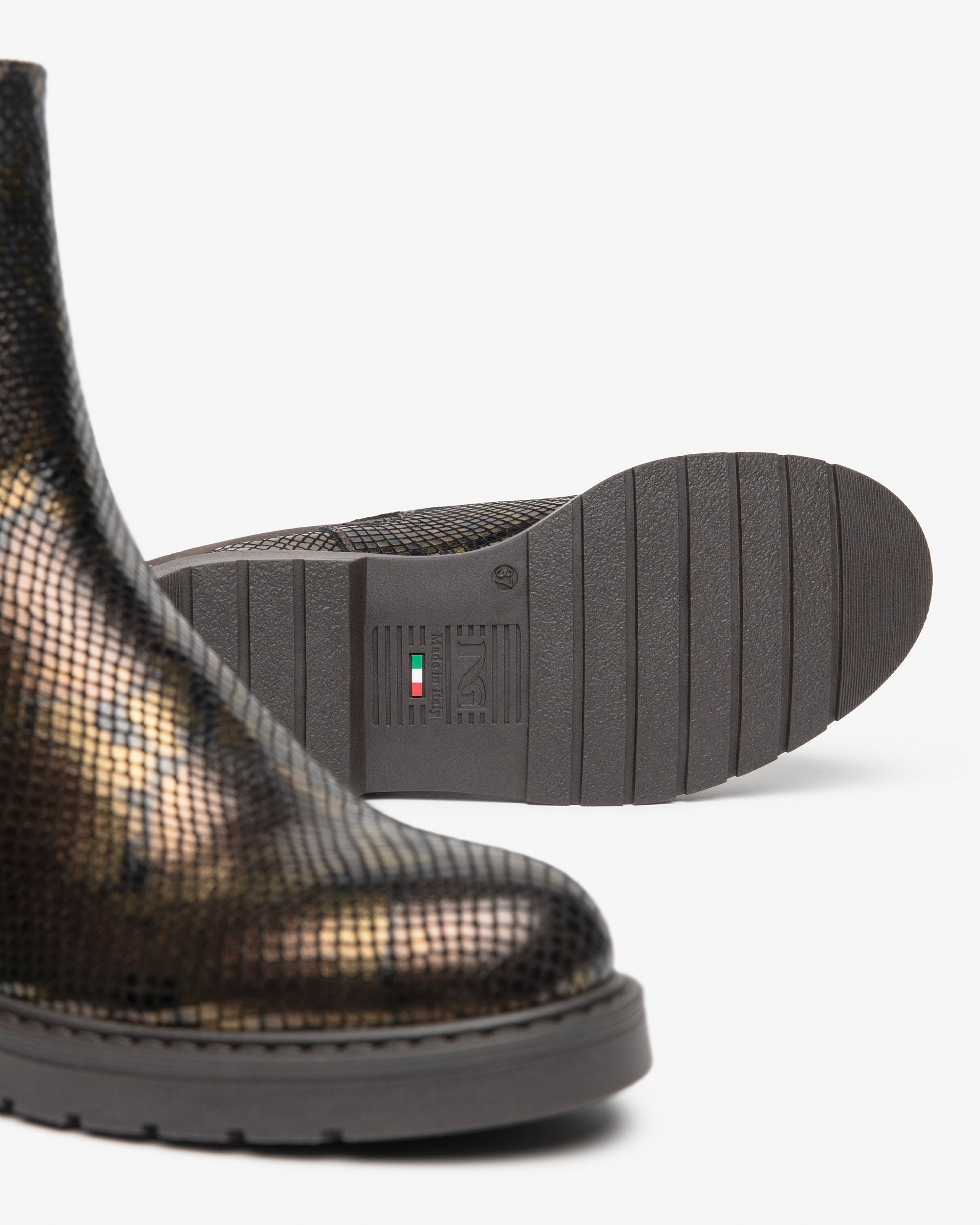 Nero Giardini Chelsea Boots bottines cuir serpent 38
