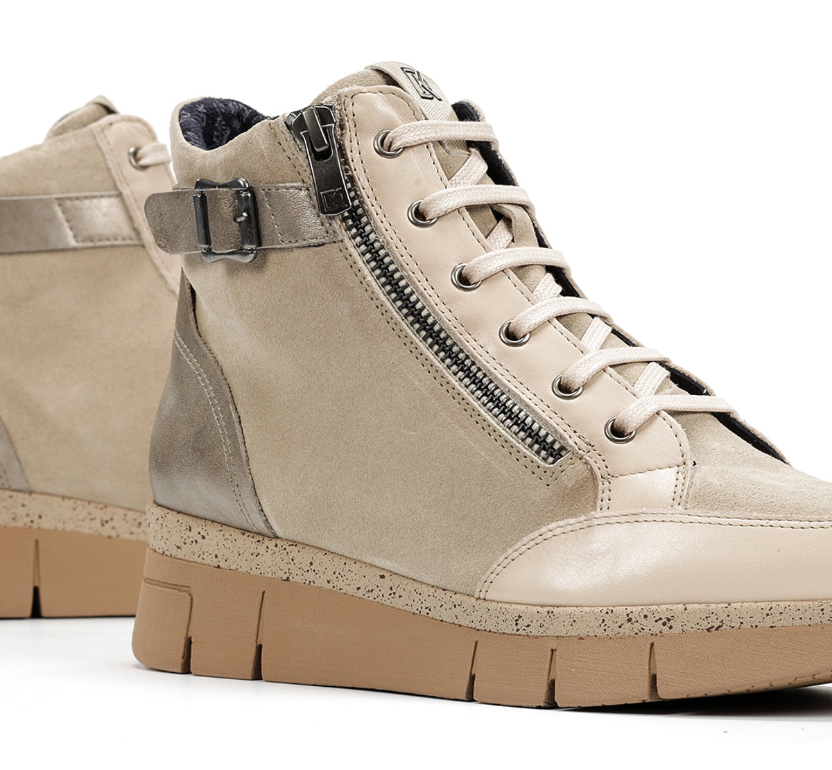 Dorking by Fluchos India D9329 Bottine Taupe Femme Sport