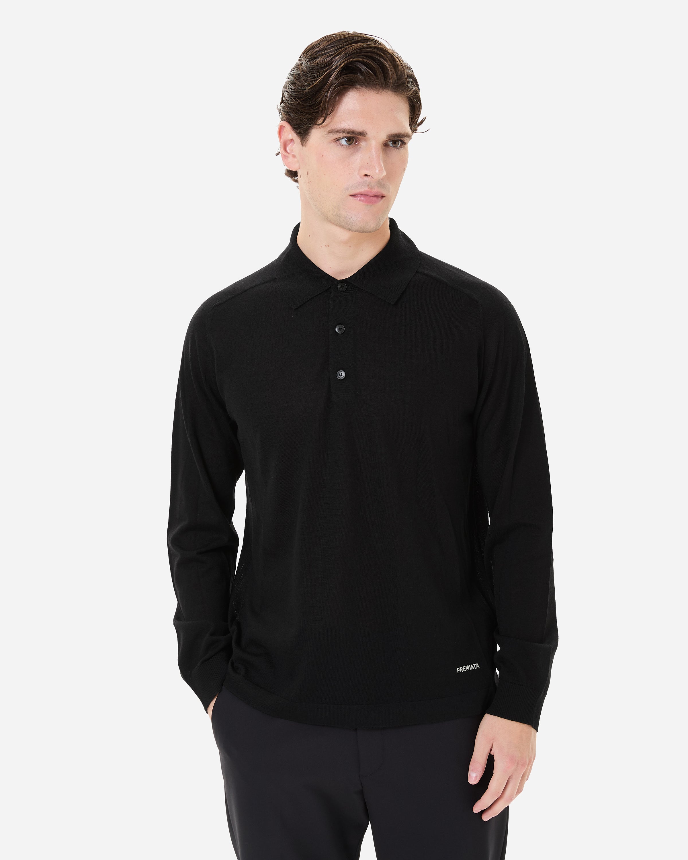 Premiata Polo Knit pull noir M manches longues