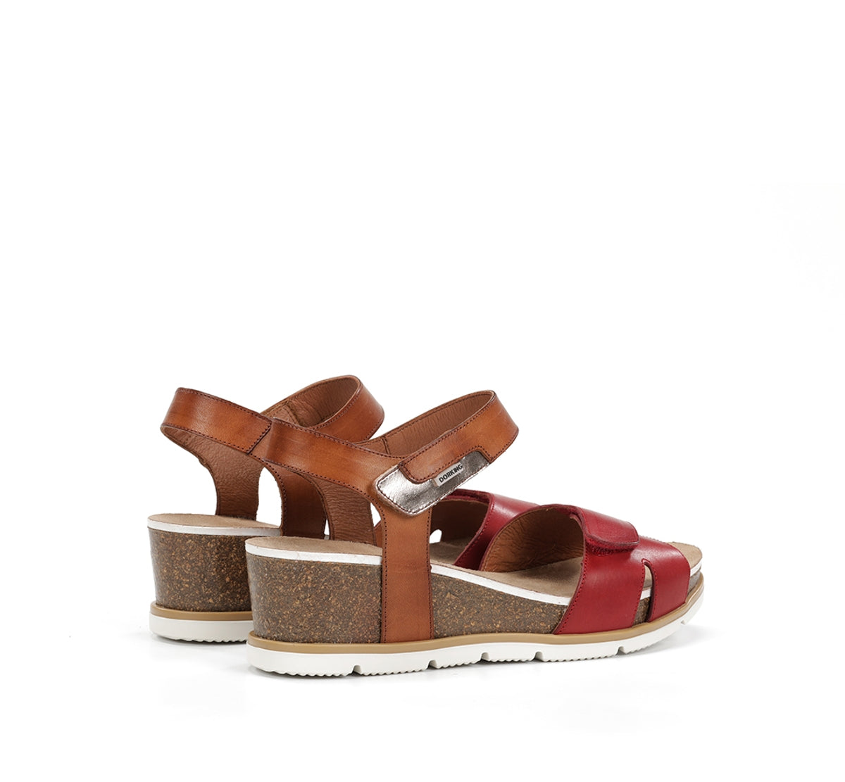 Fluchos Dorking Gold D9512 sandale rouge compensée