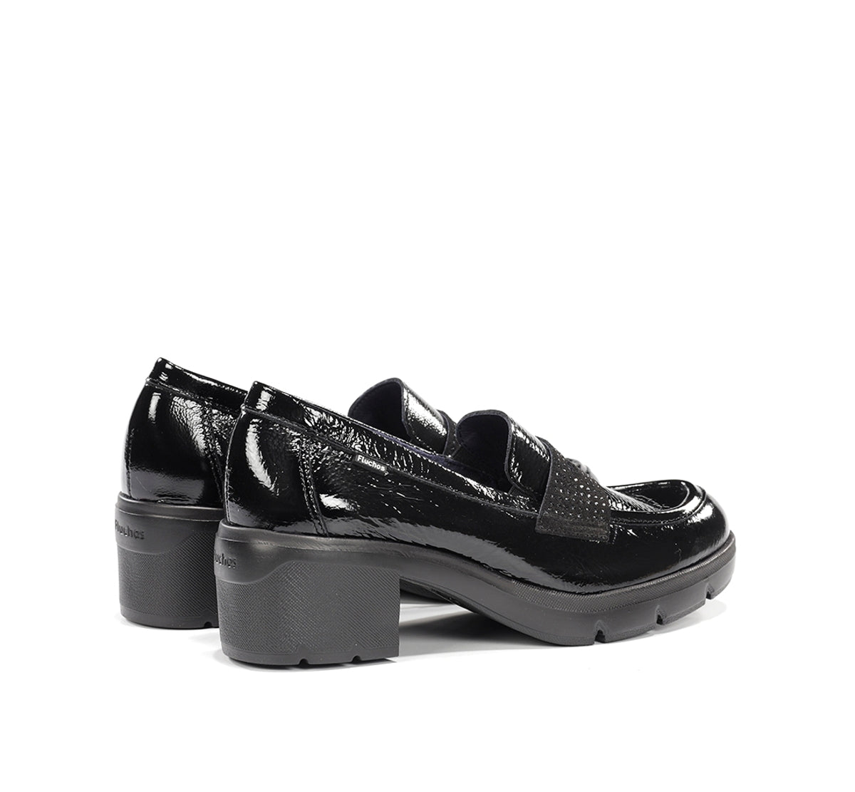 Fluchos Fugaz F2517 mocassins noir femme talon track