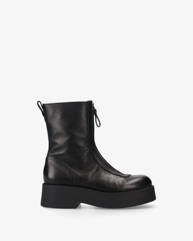 Premiata Boots bottines cuir noir plateforme zip