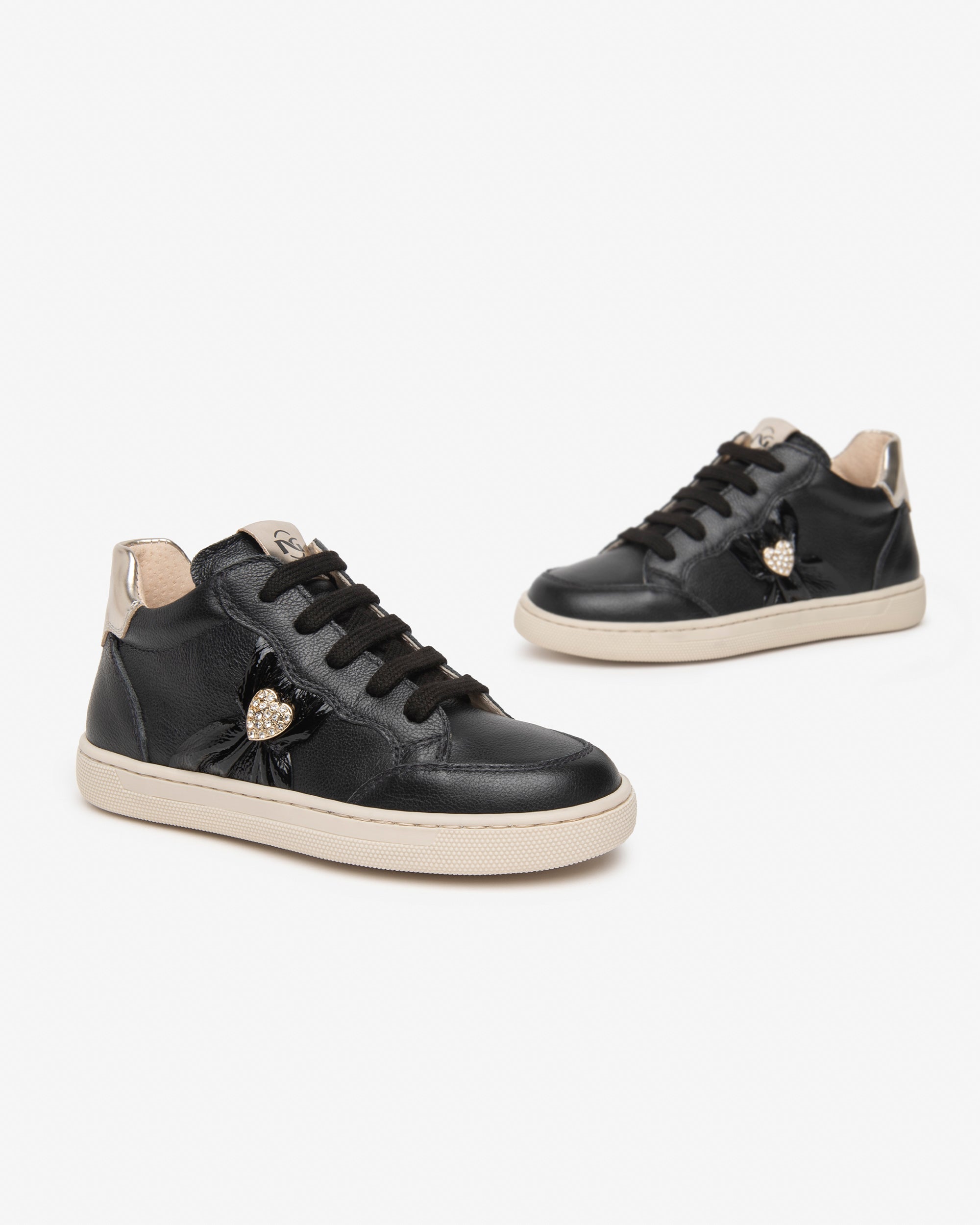 Nero Giardini Sneakers Baskets Fille Cuir Vernis Coeur 28