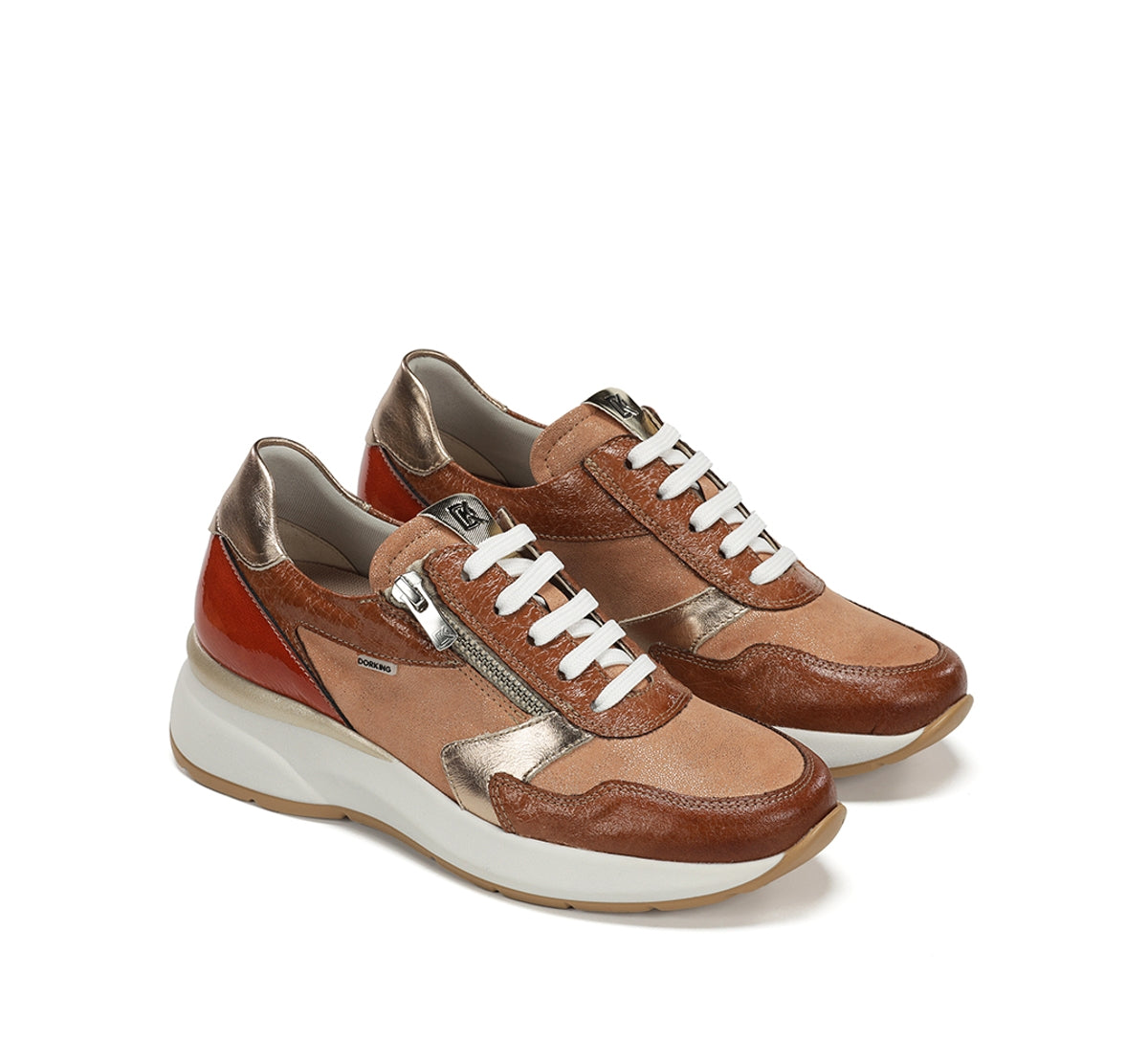 Dorking Flix D9673 baskets femme marron compensées