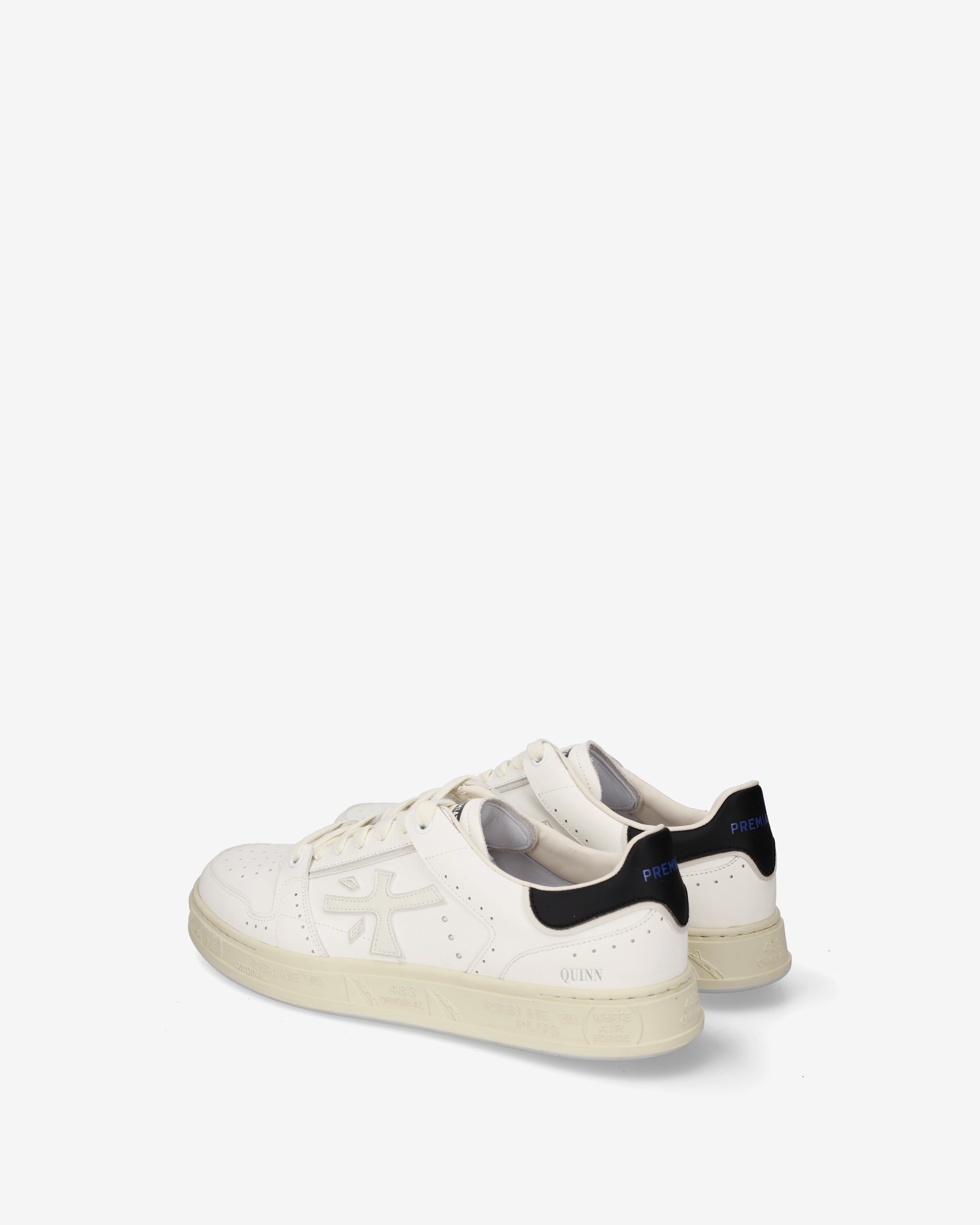 Premiata Quinn 8209 baskets homme cuir blanc bleu