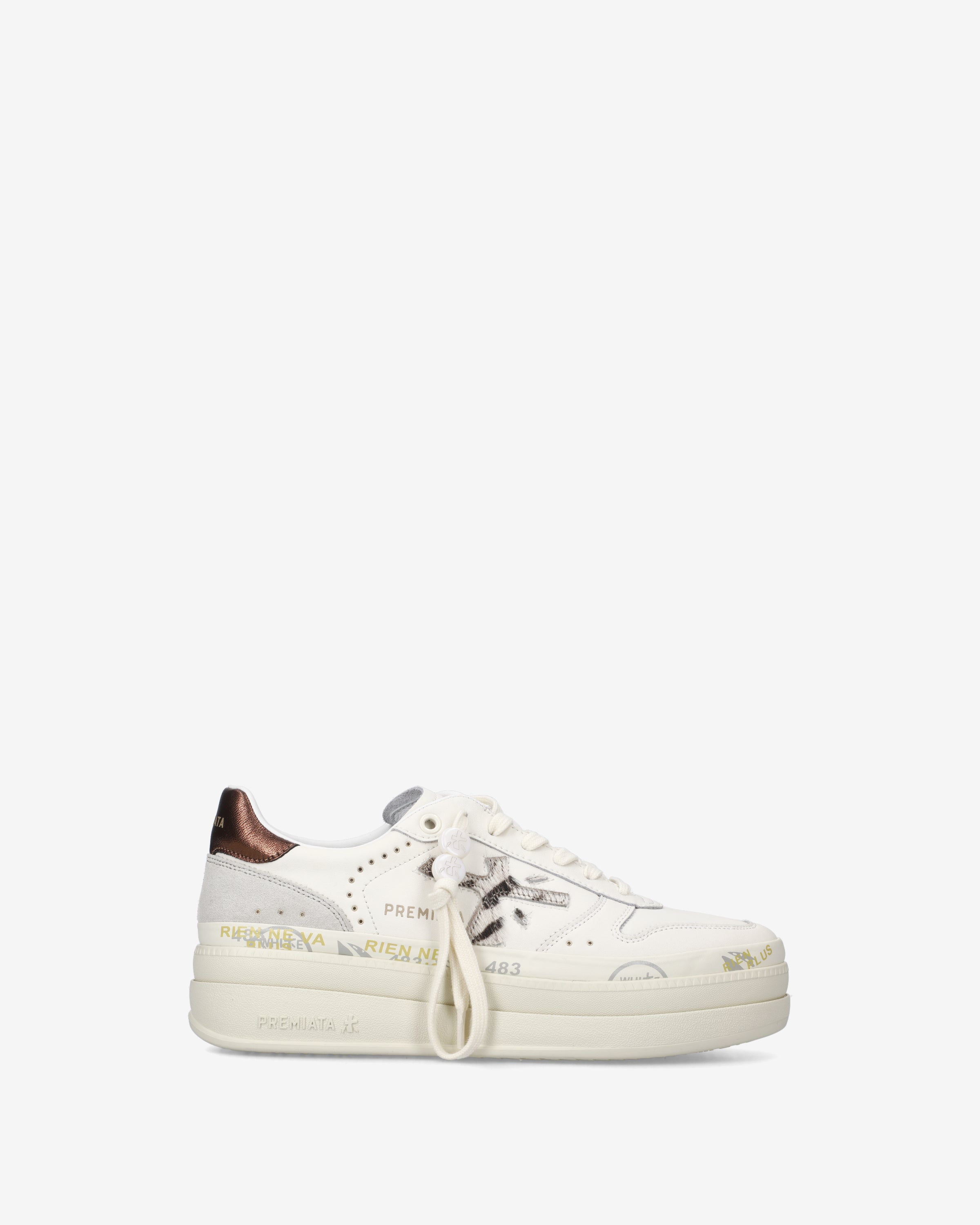 Premiata Micol 7035 sneakers cuir blanc plateforme femme