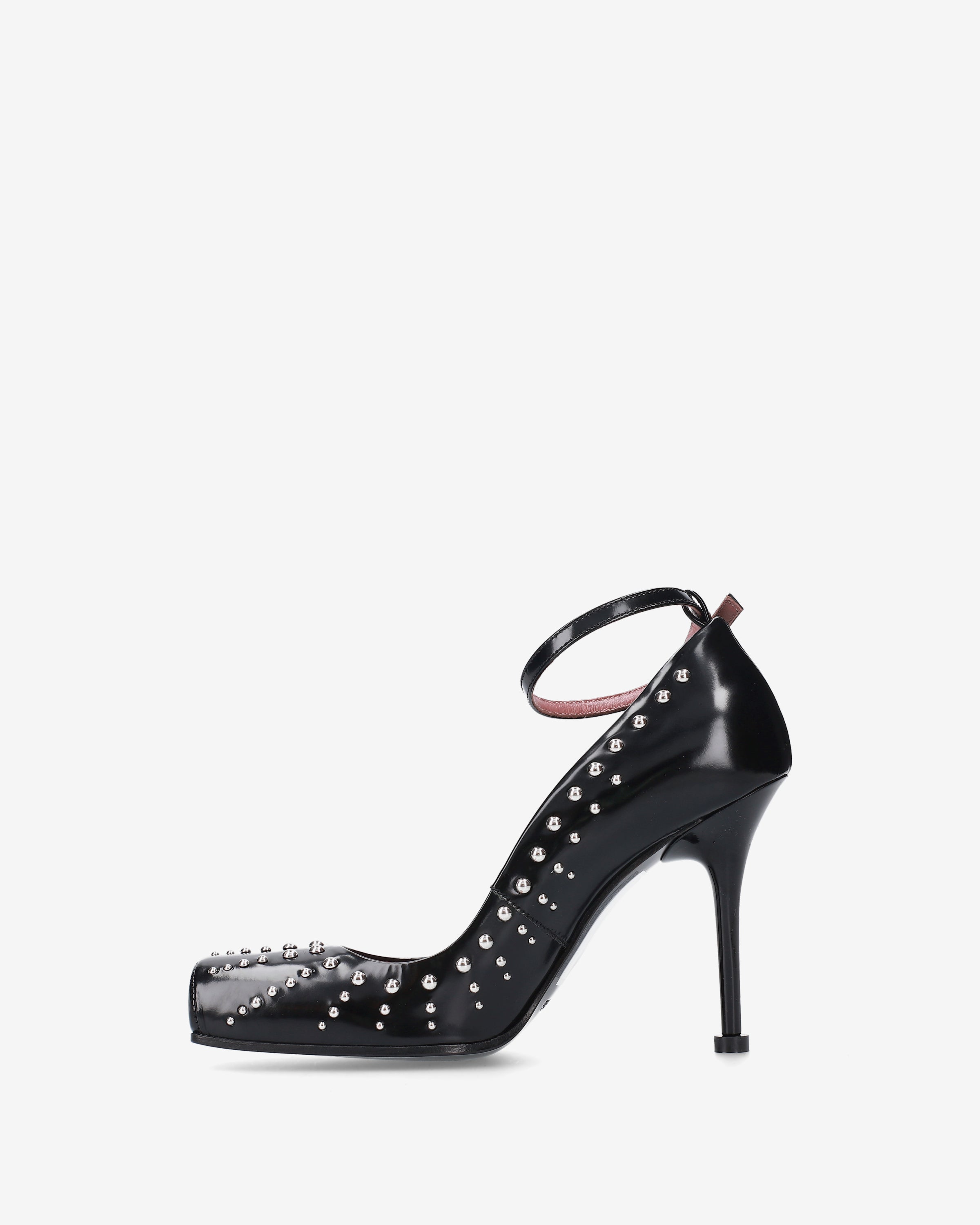 Premiata Escarpins cuir noir cloutés femme 100 mm