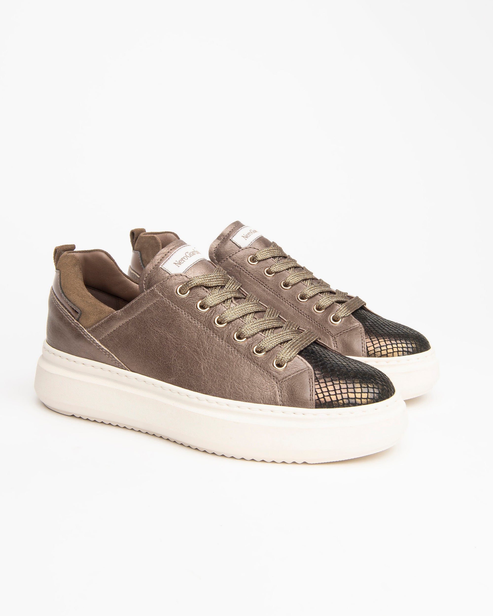 Nero Giardini Sneakers baskets cuir femme 38 compensées