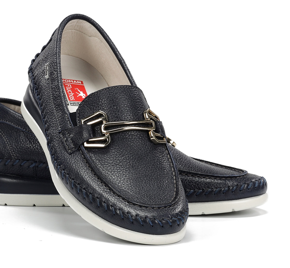 Fluchos Sella F2141 mocassin femme bleu compensé