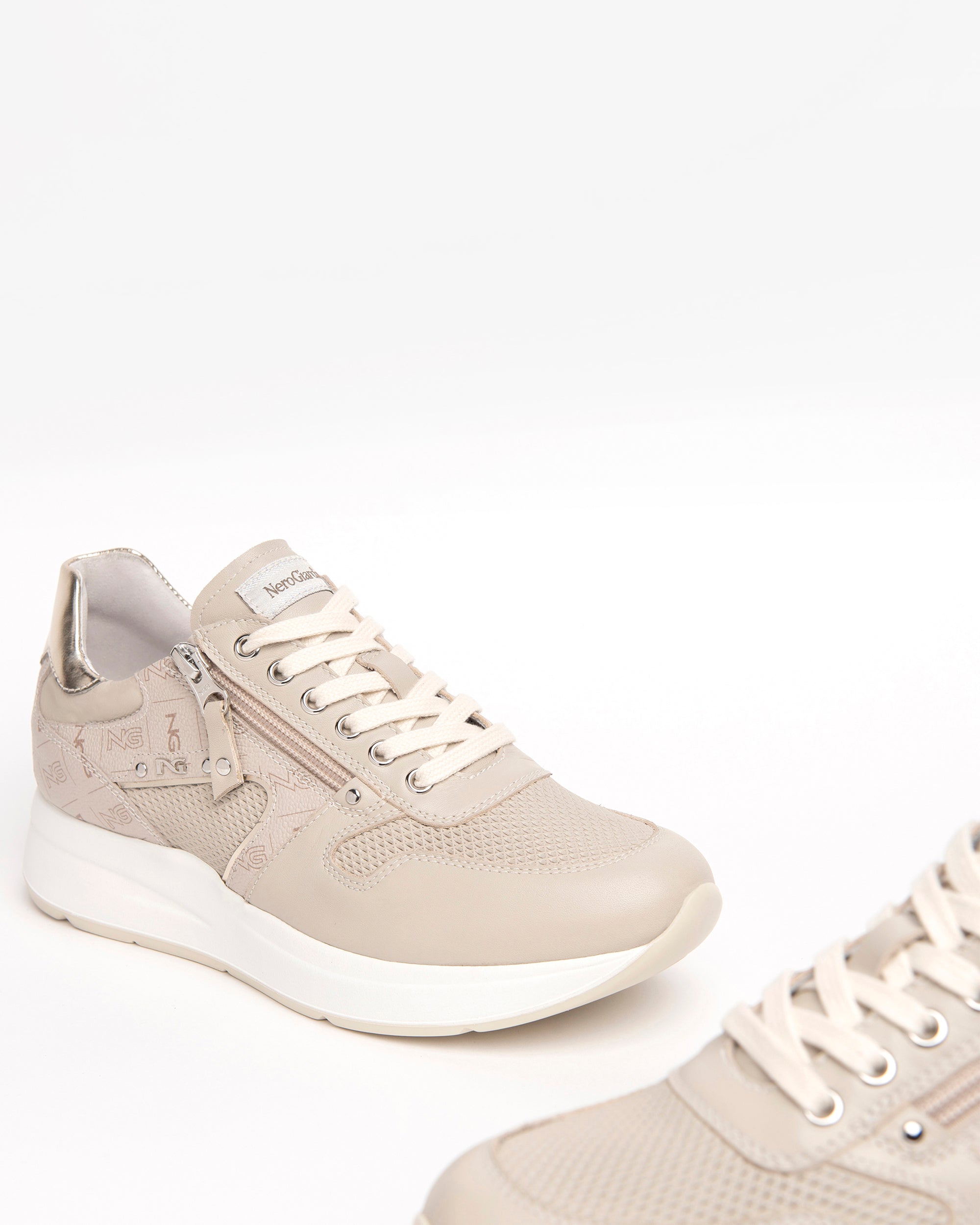 Nero Giardini Sneakers Baskets Femme Cuir Monogramme